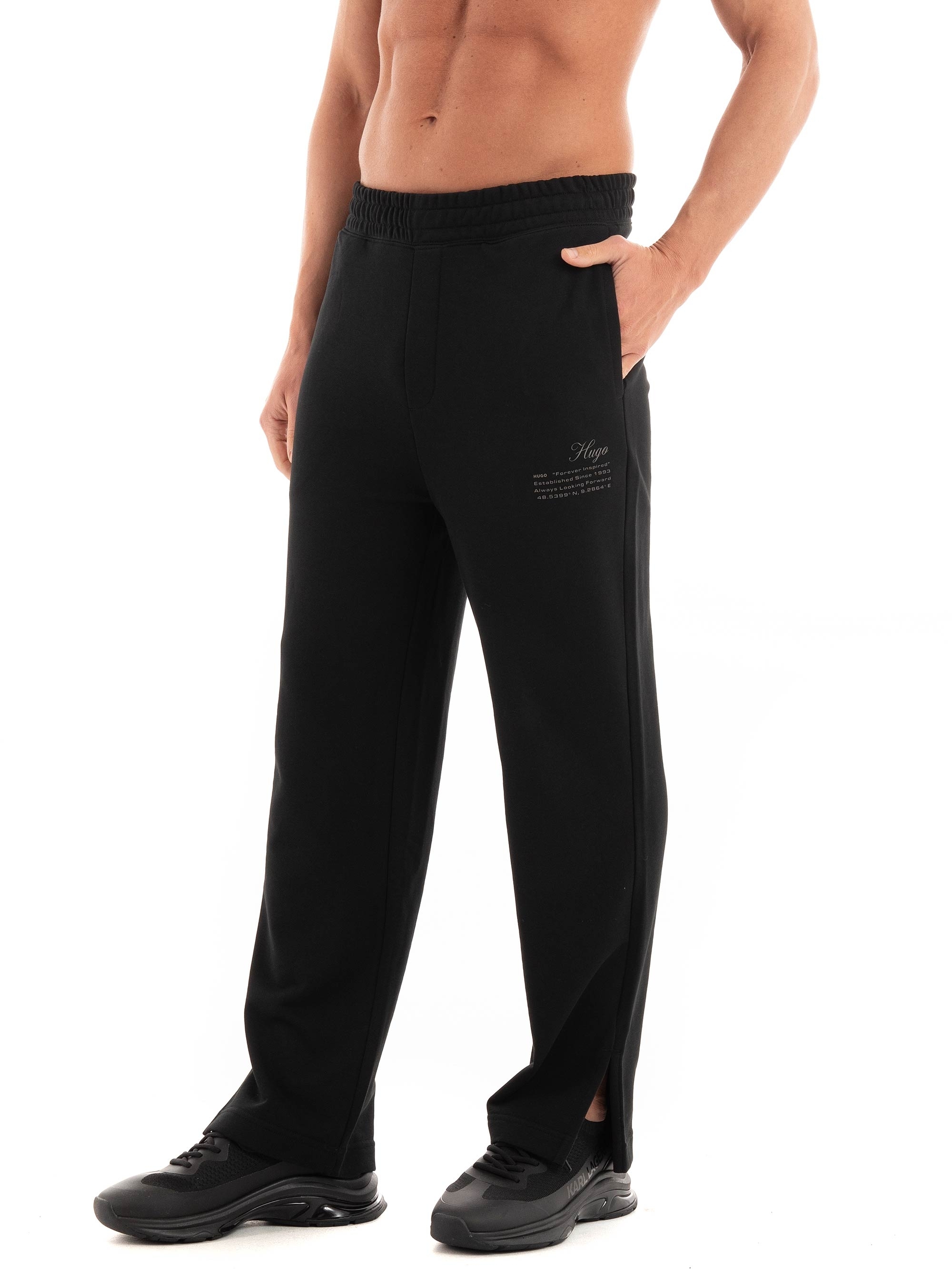 HUGO Relaxed Fit Sweat Pants  Didal - Black
