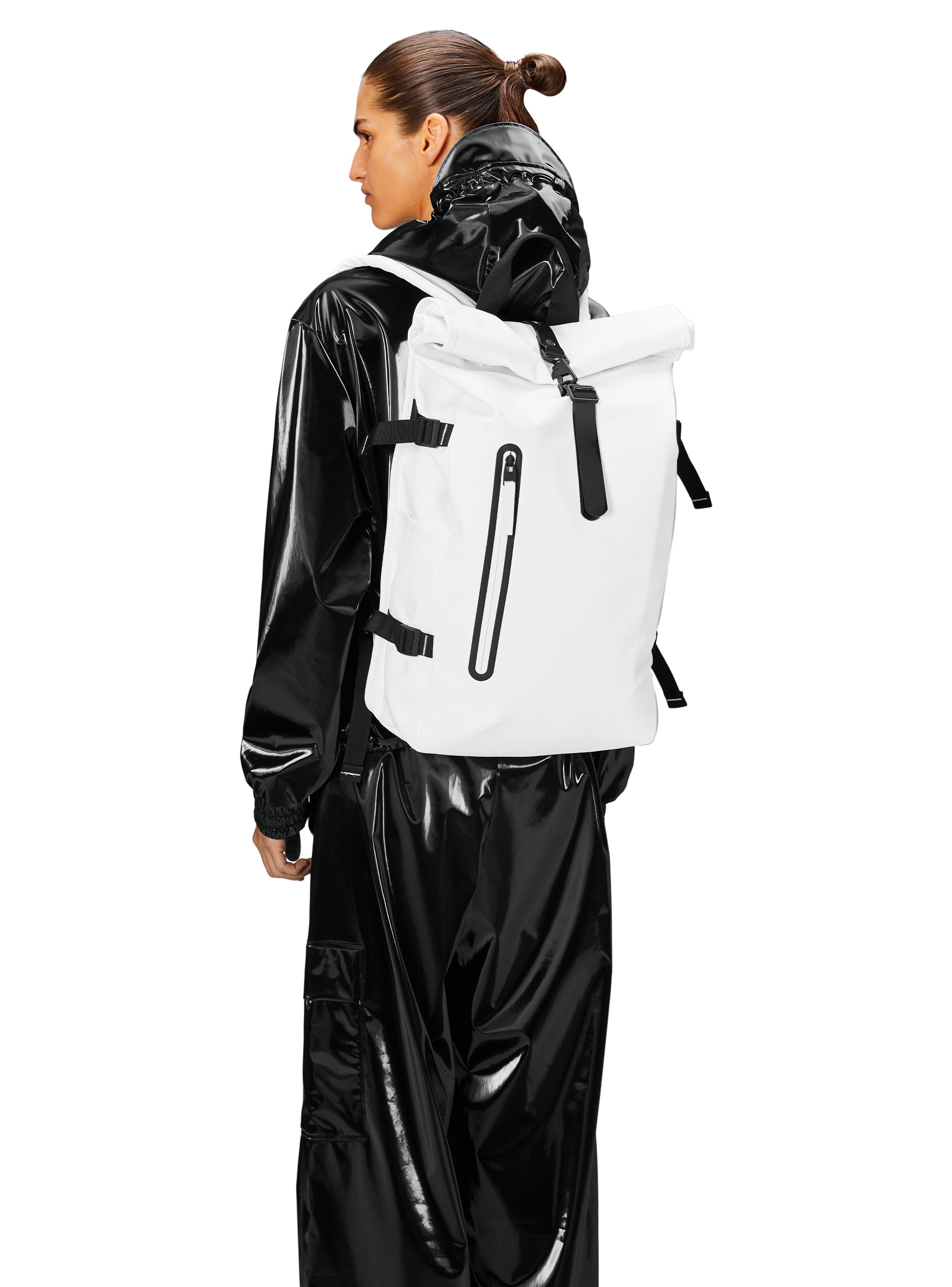 Rains Rolltop Rucksack Contrast Large - White
