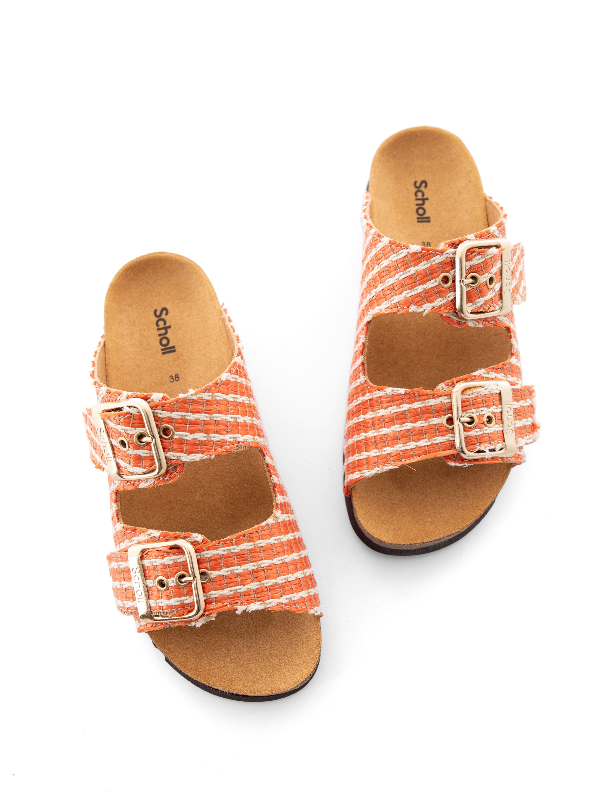 Scholl Noelle Raffia Sandals - Orange