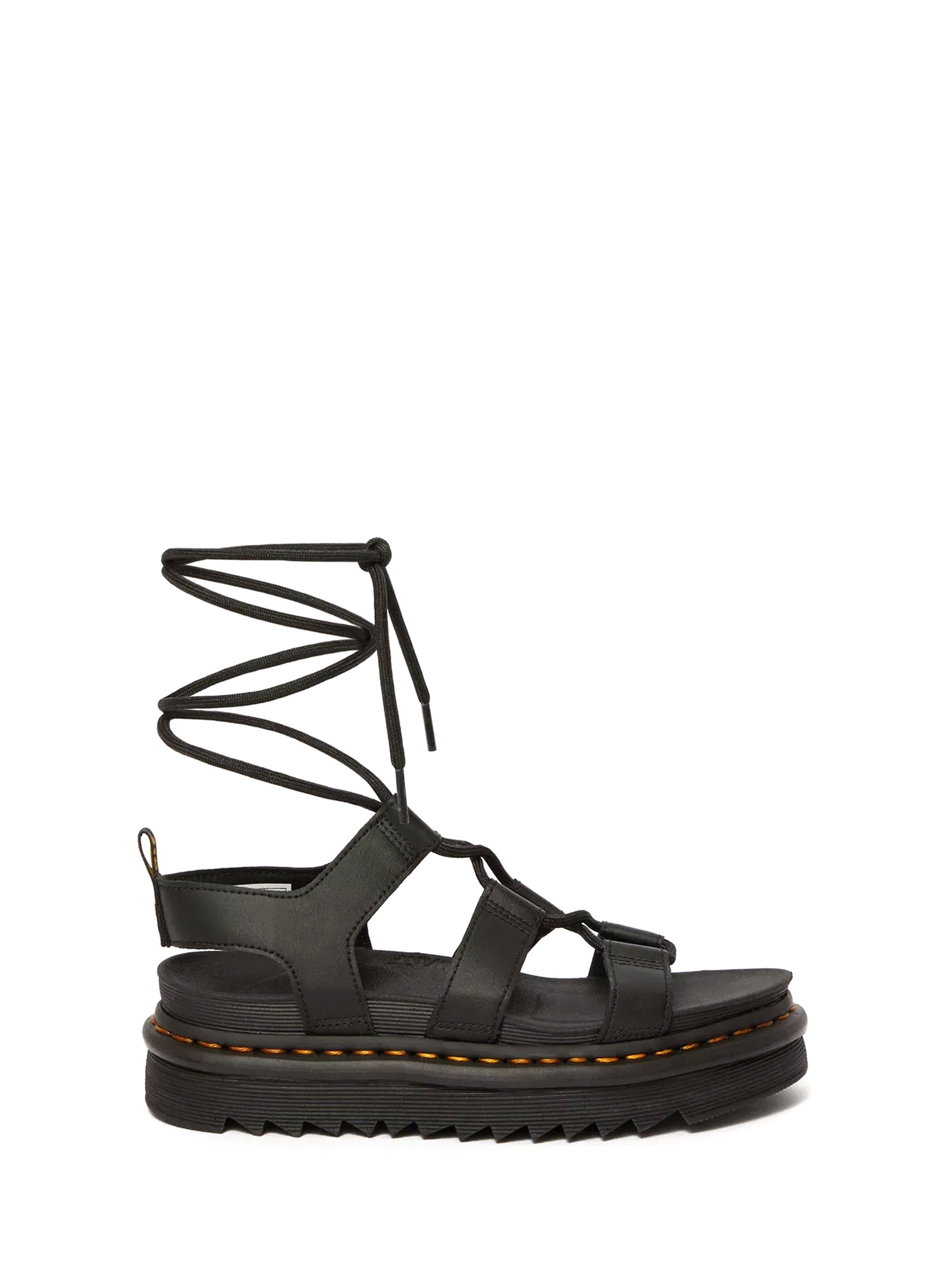 Dr Martens Nartilla Hydro Leather Lace Up Gladiator Sandals - Black