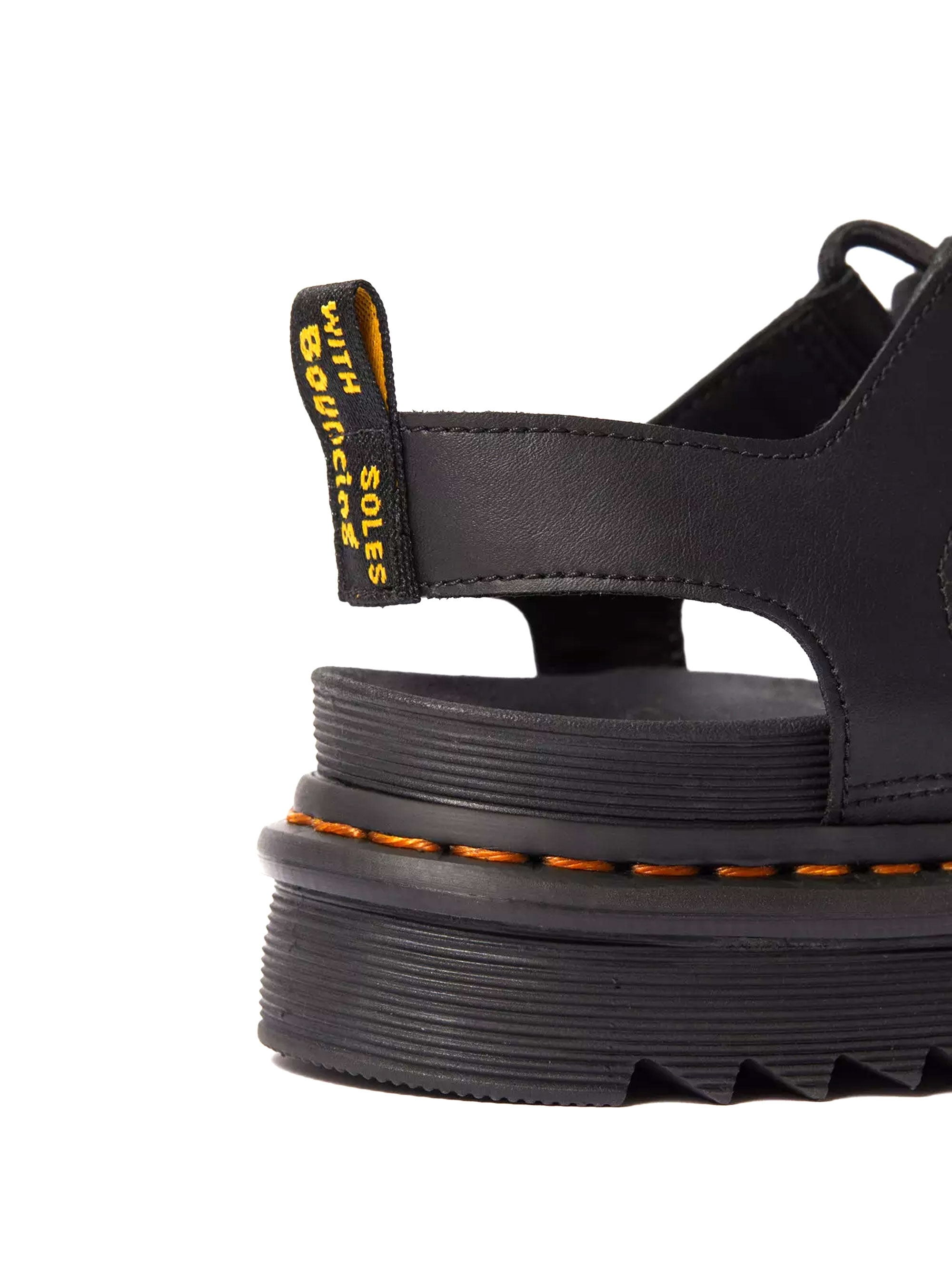 Dr Martens Nartilla Hydro Leather Lace Up Gladiator Sandals - Black
