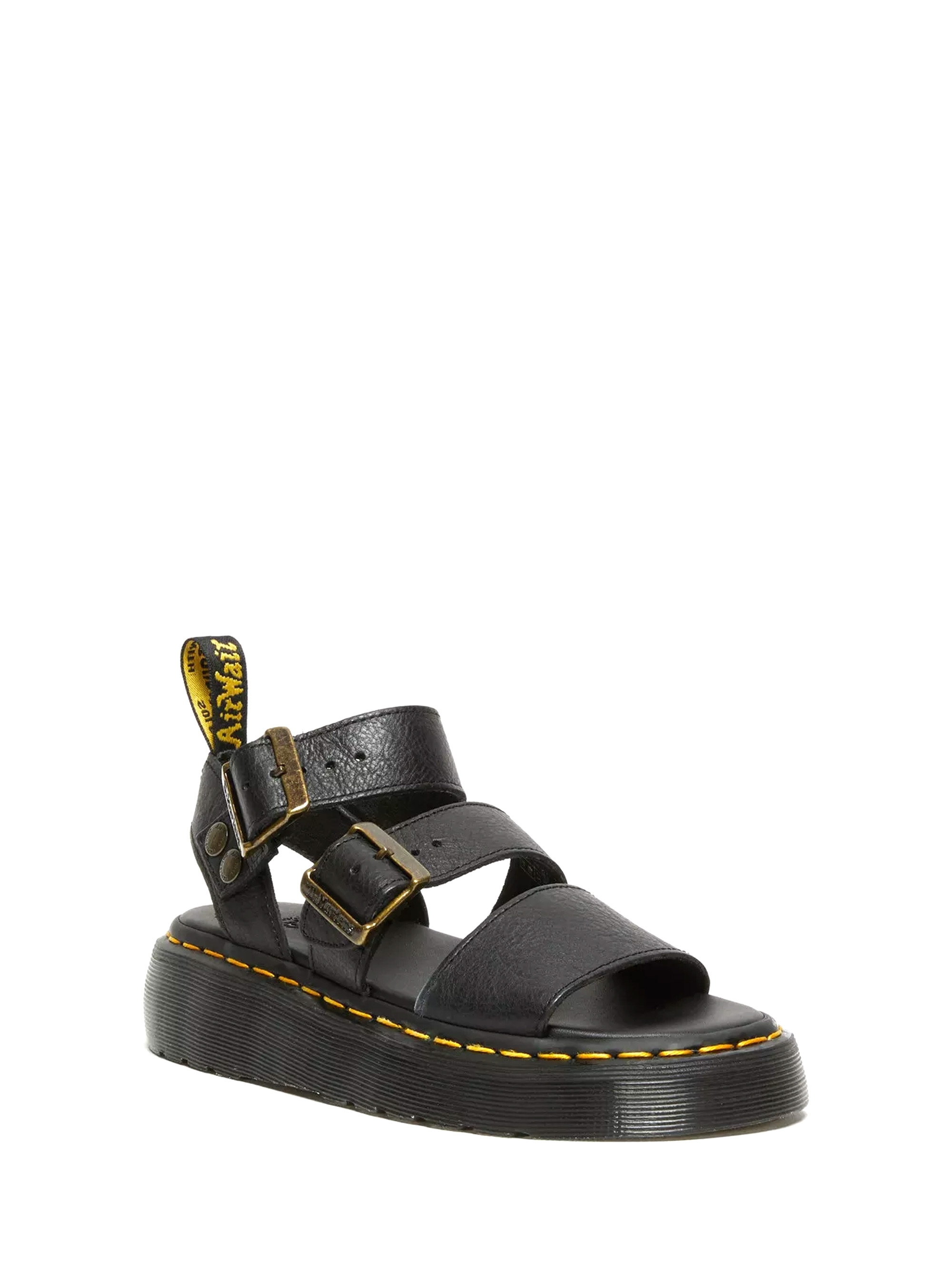 Dr Martens Gryphon Quad Leather Platform Sandals - Black