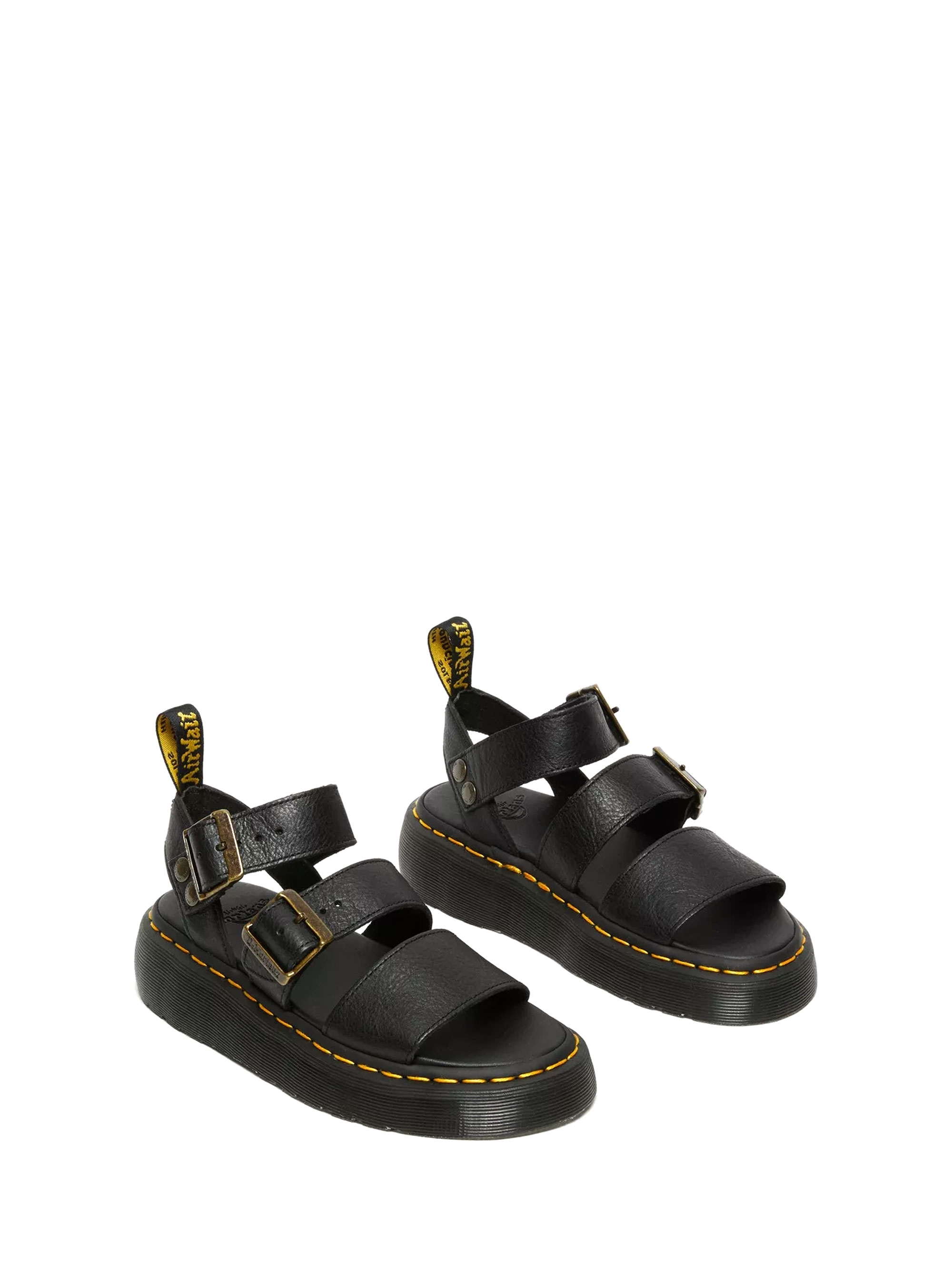 Dr Martens Gryphon Quad Leather Platform Sandals - Black