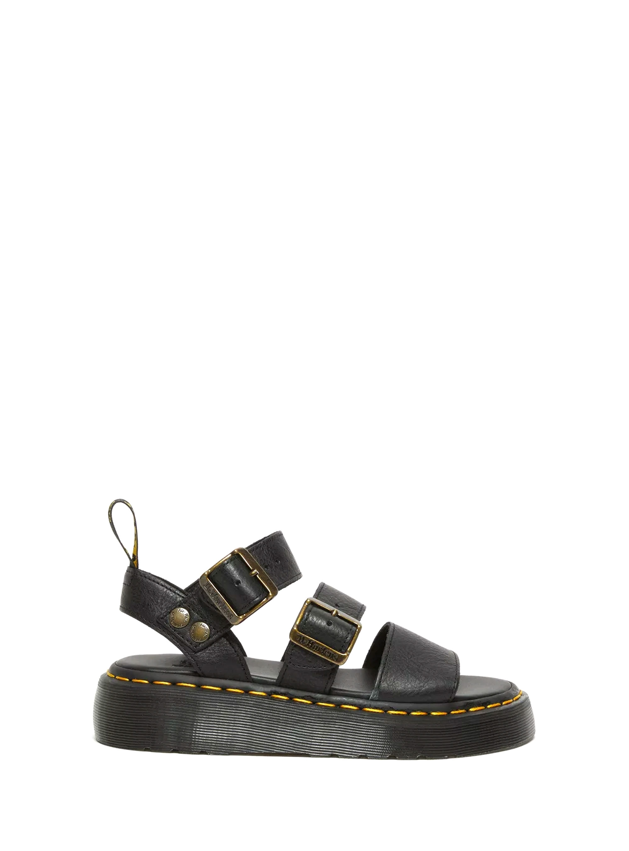 Dr Martens Gryphon Quad Leather Platform Sandals - Black