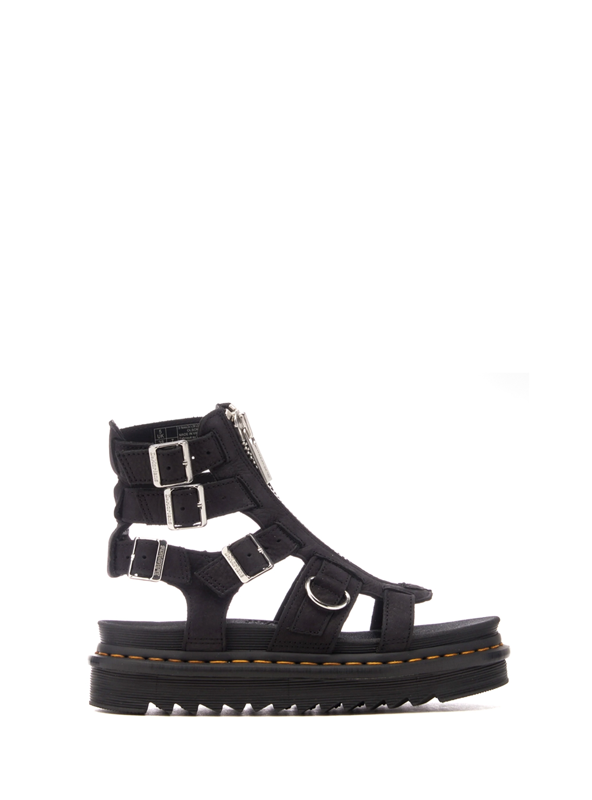 Dr Martens Olson Tumbled Nubuck Leather Sandals - Black