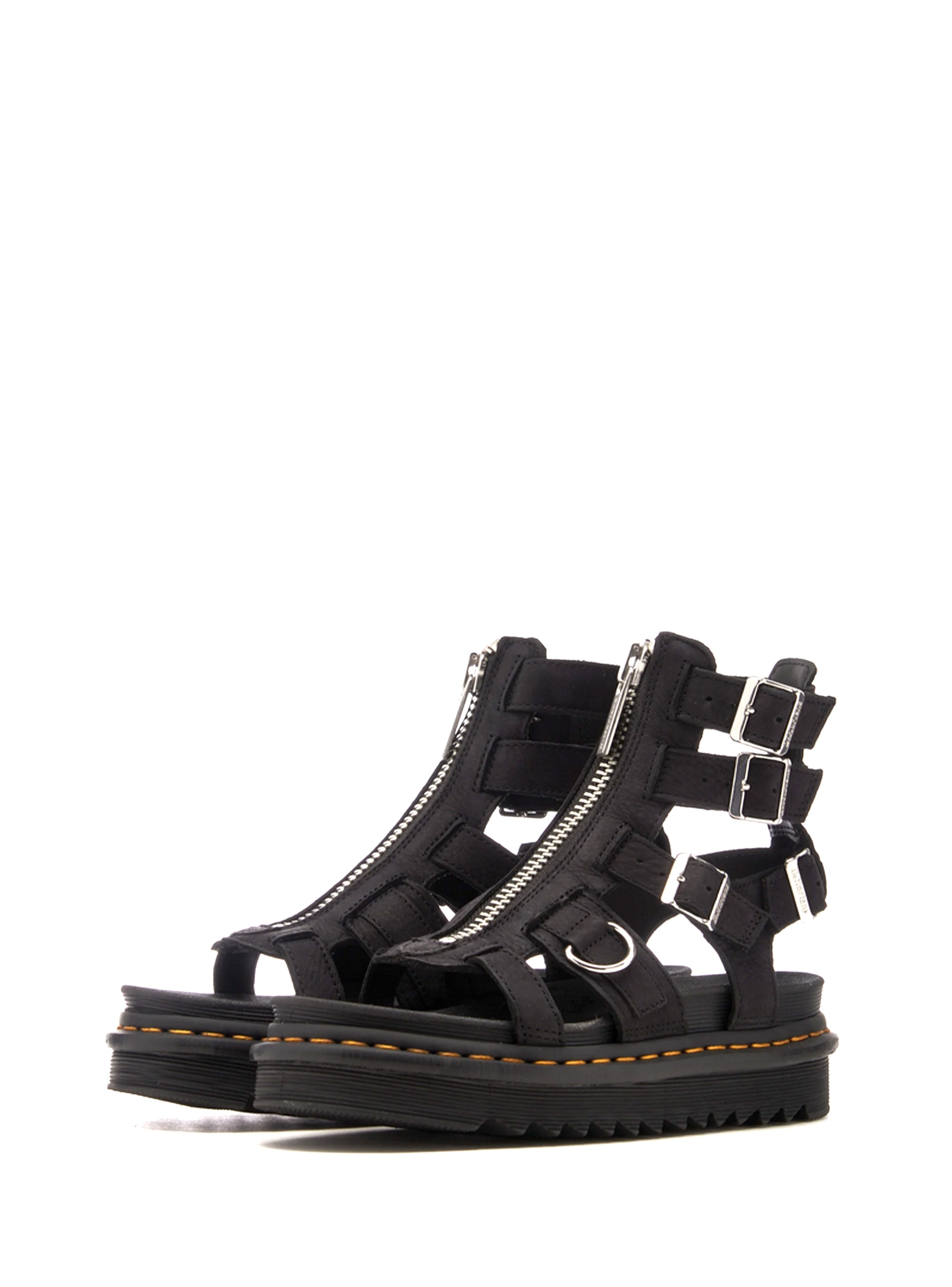 Dr Martens Olson Tumbled Nubuck Leather Sandals - Black