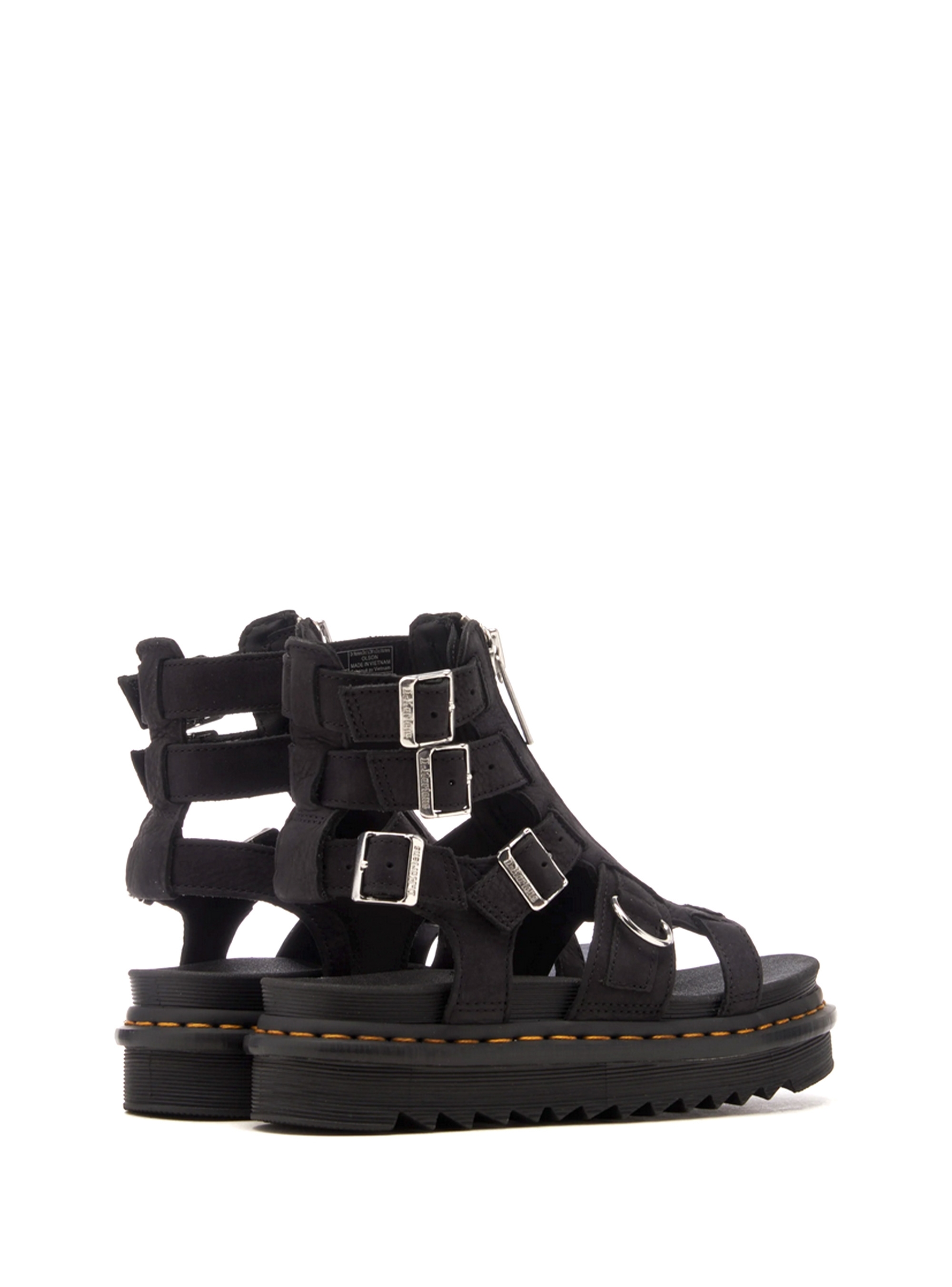 Dr Martens Olson Tumbled Nubuck Leather Sandals - Black