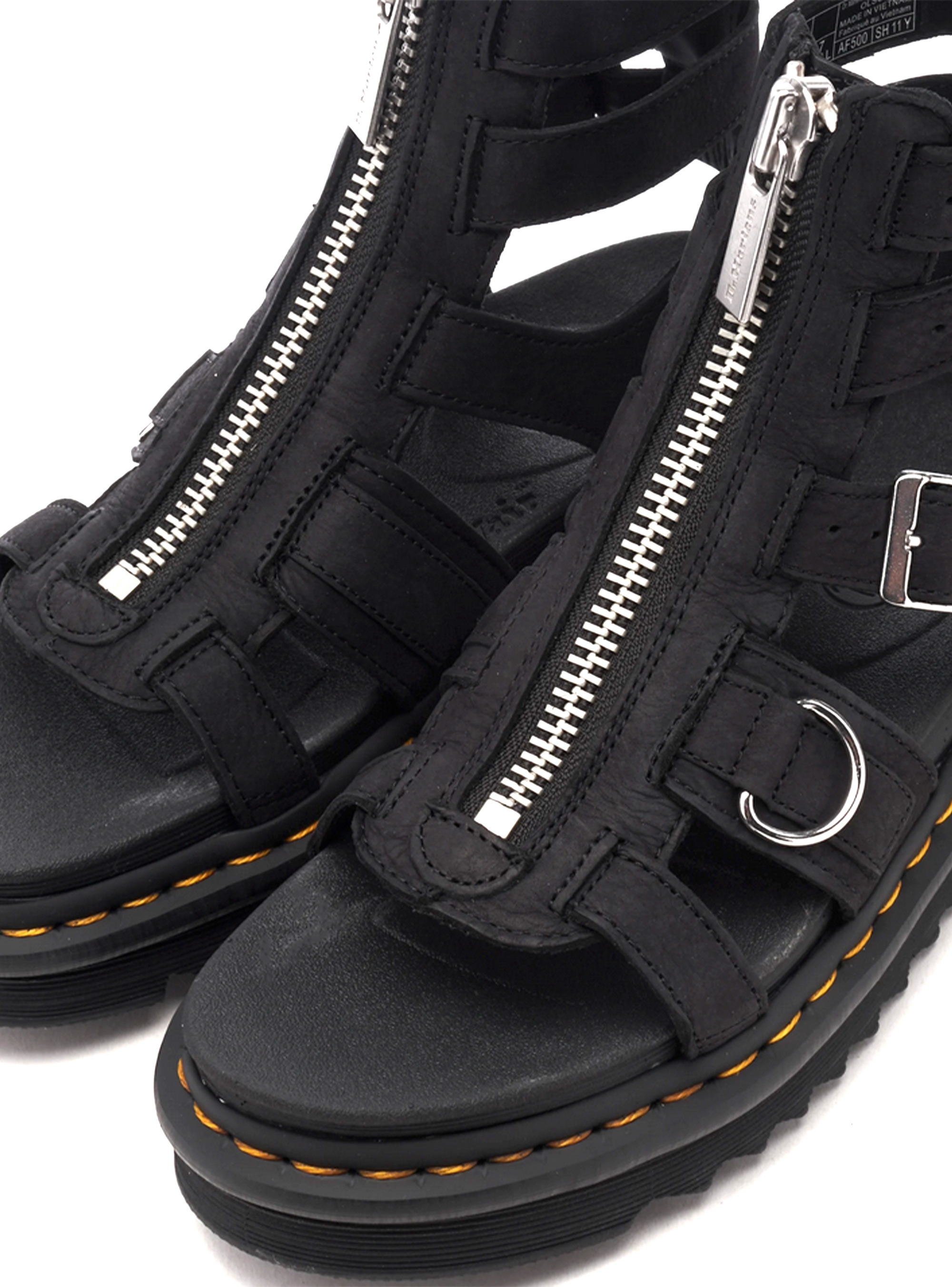 Dr Martens Olson Tumbled Nubuck Leather Sandals - Black