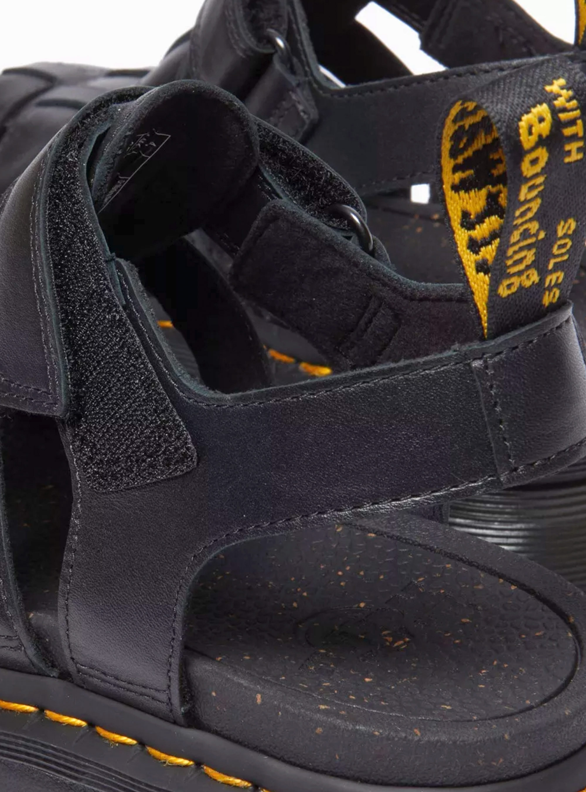 Dr Martens Ricki Fisherman Nappa Lux Leather Sandals - Black