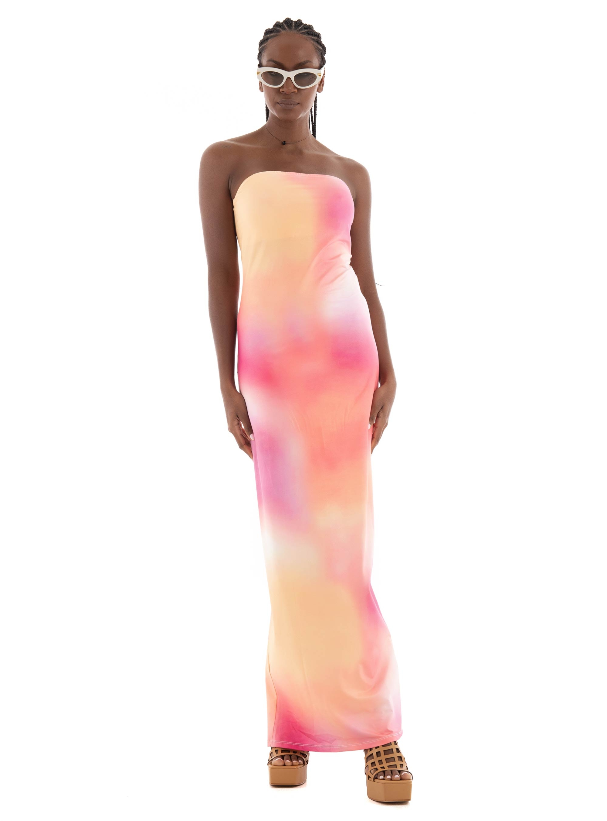 Somethingnew Heather Tube Maxi Dress - Multi Colors