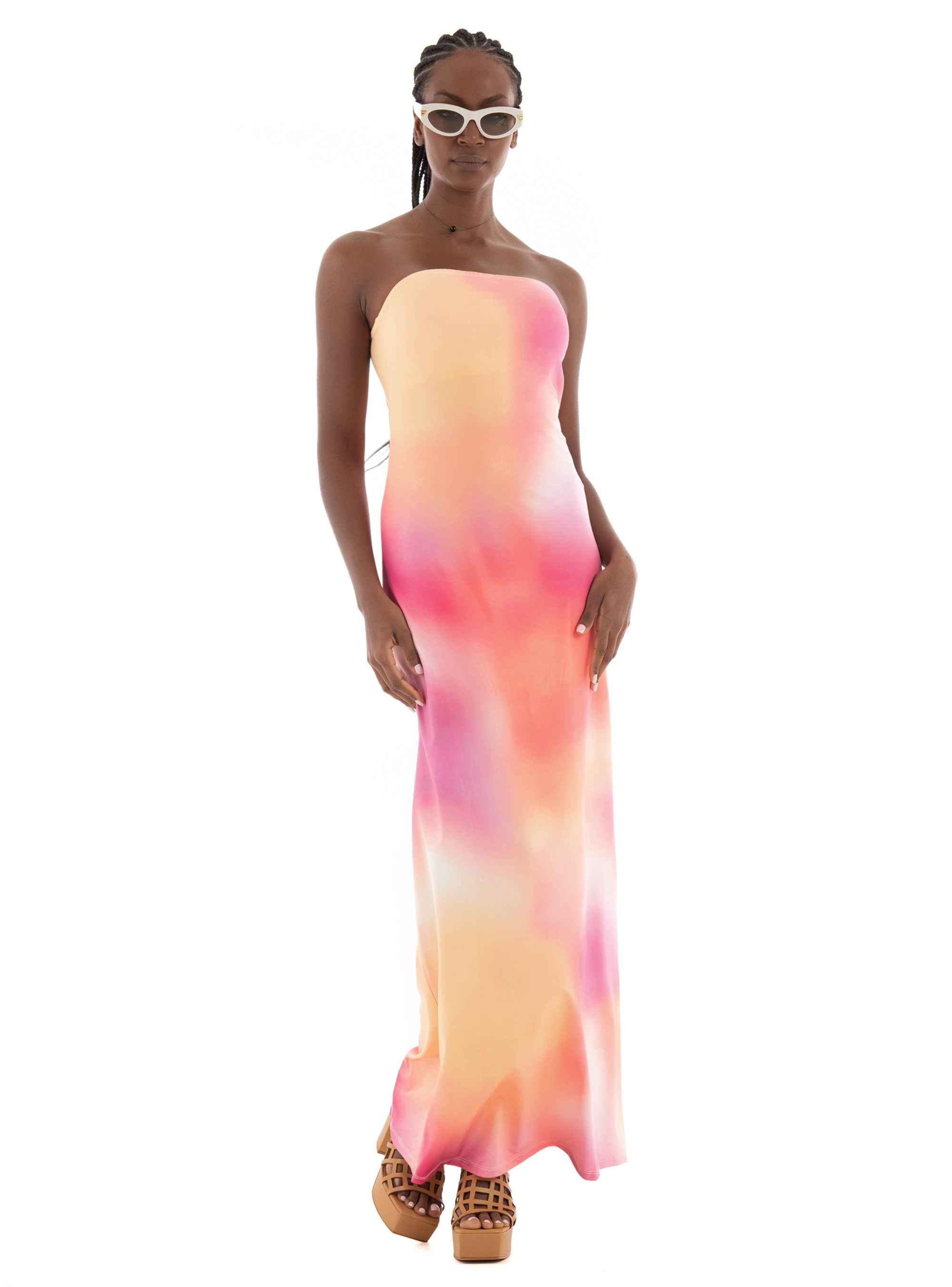 Somethingnew Heather Tube Maxi Dress - Multi Colors