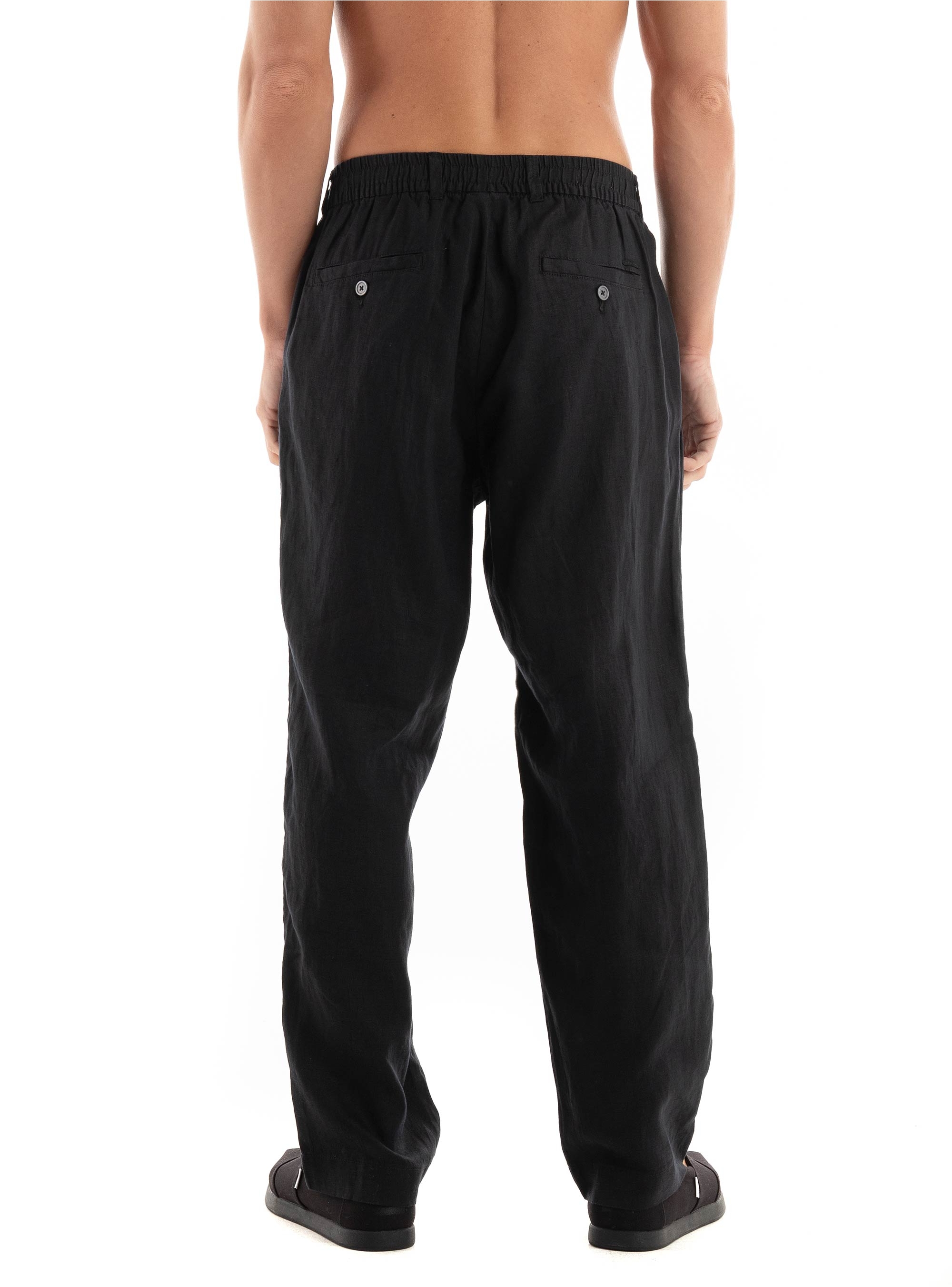 Jack & Jones Karl Lawrence Linen Chinos - Black