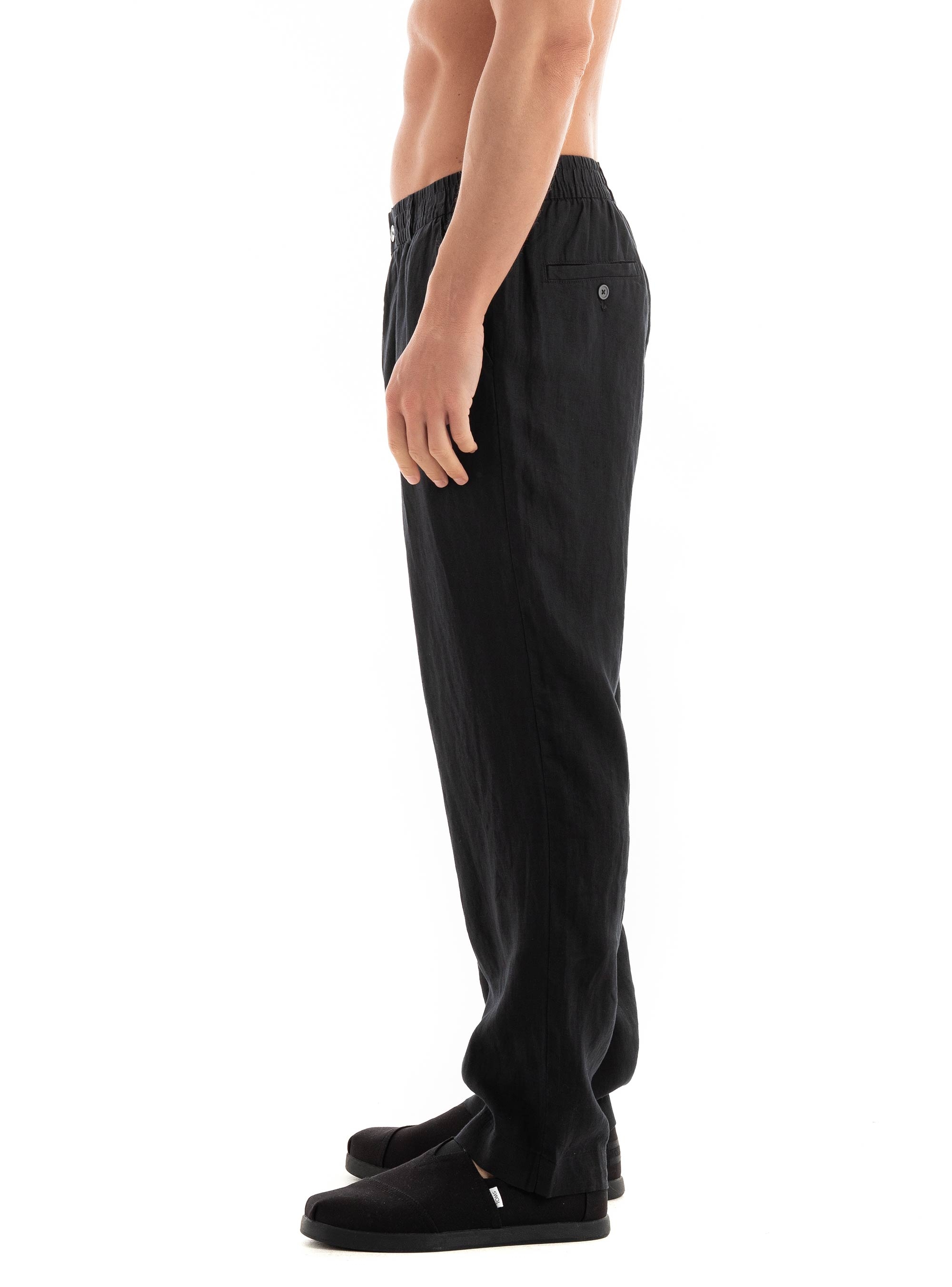 Jack & Jones Karl Lawrence Linen Chinos - Black