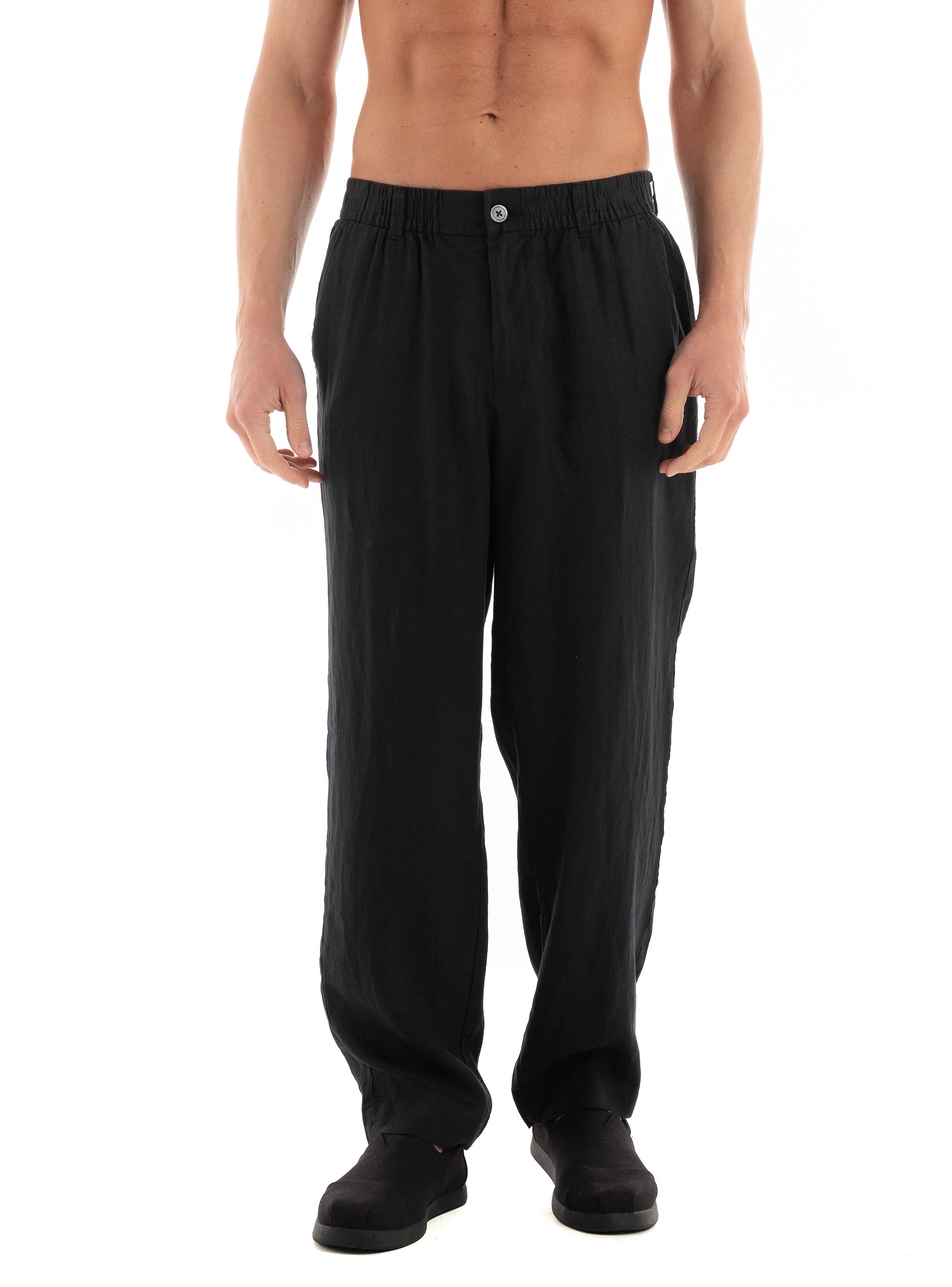 Jack & Jones Karl Lawrence Linen Chinos - Black