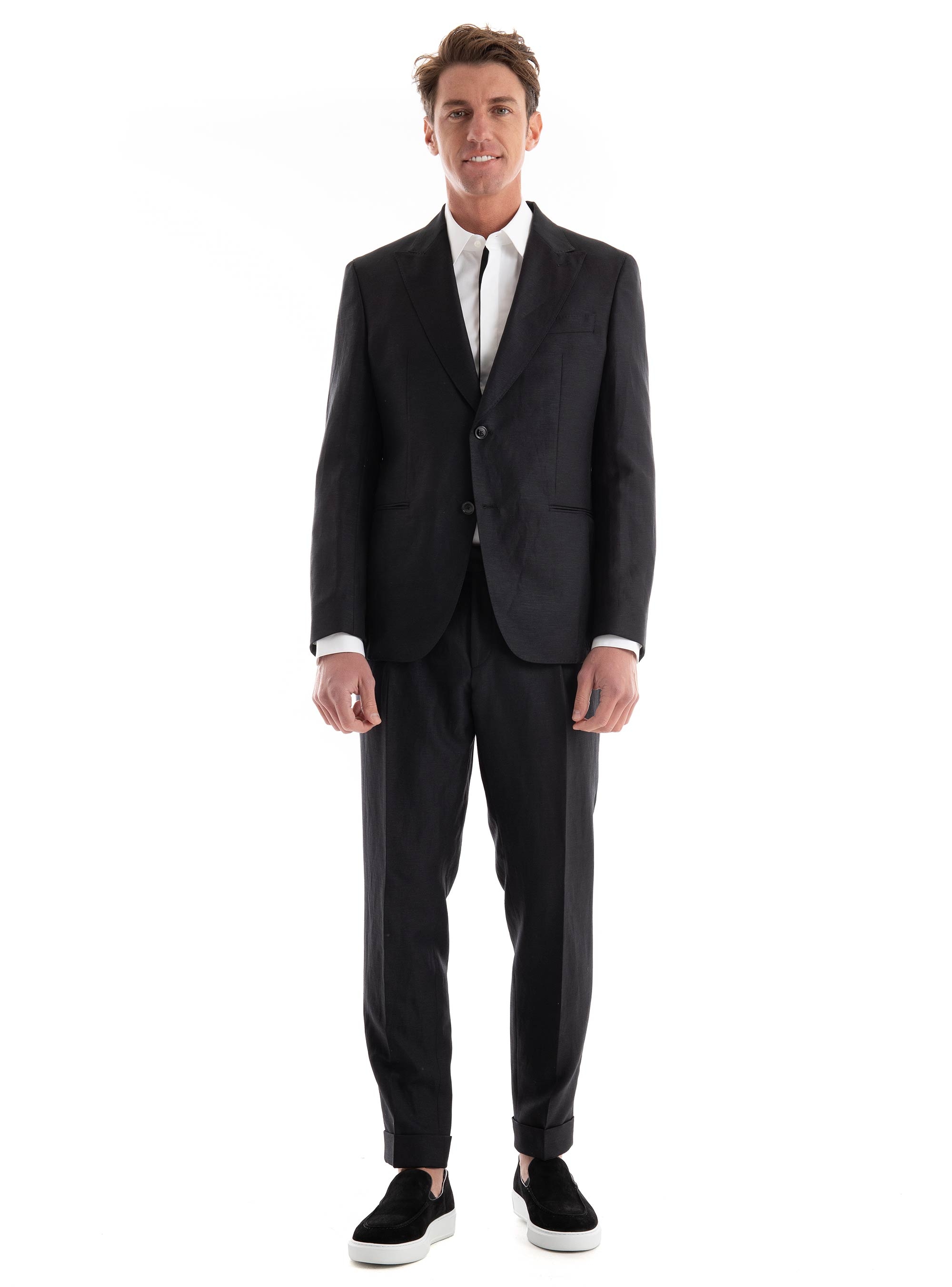 BOSS Slim Fit Suit C-Huge-2Pcs-Peak-242 - Black