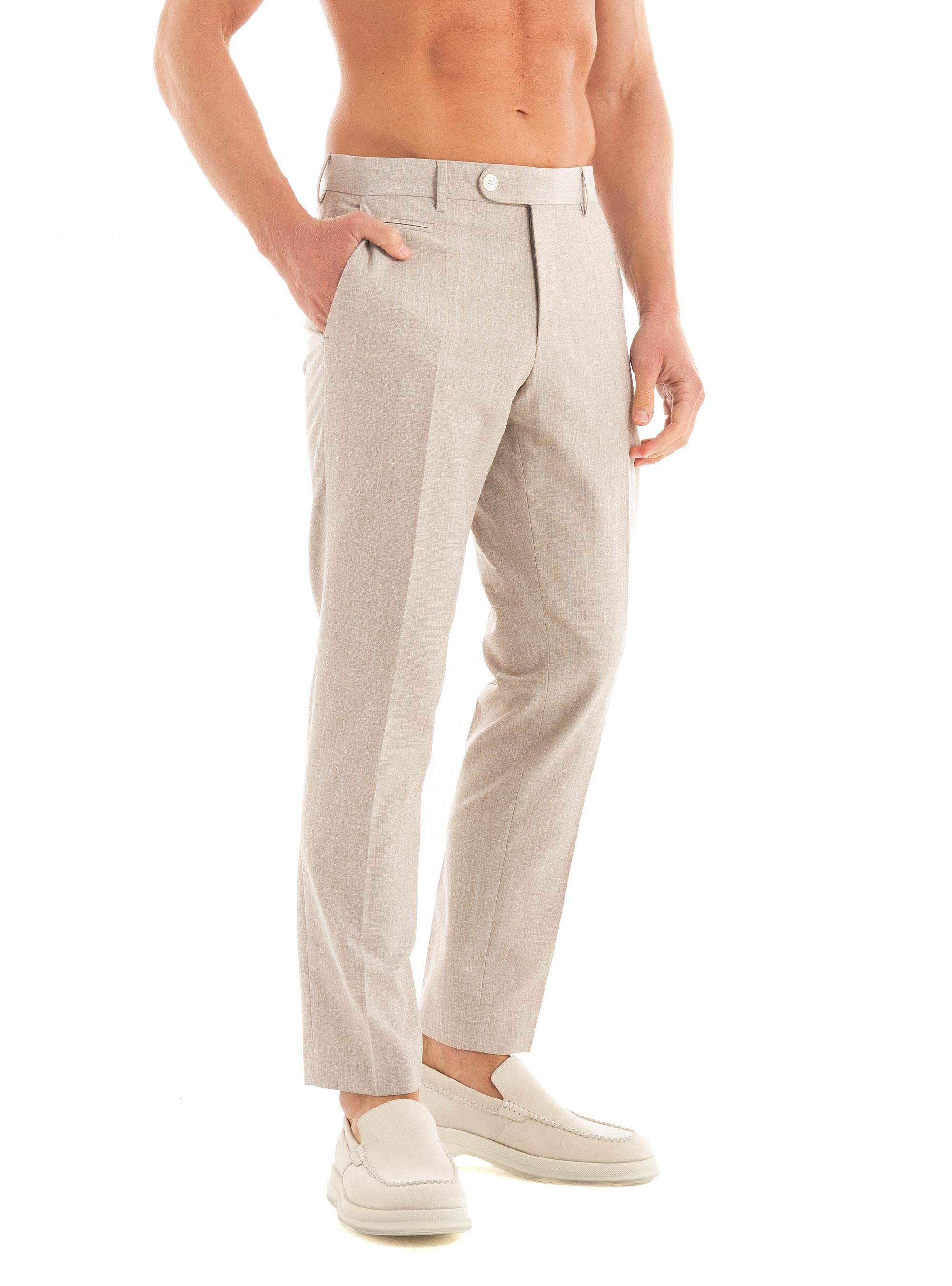 BOSS Slim Fit Pants H-Genius-242 - Dark Beige