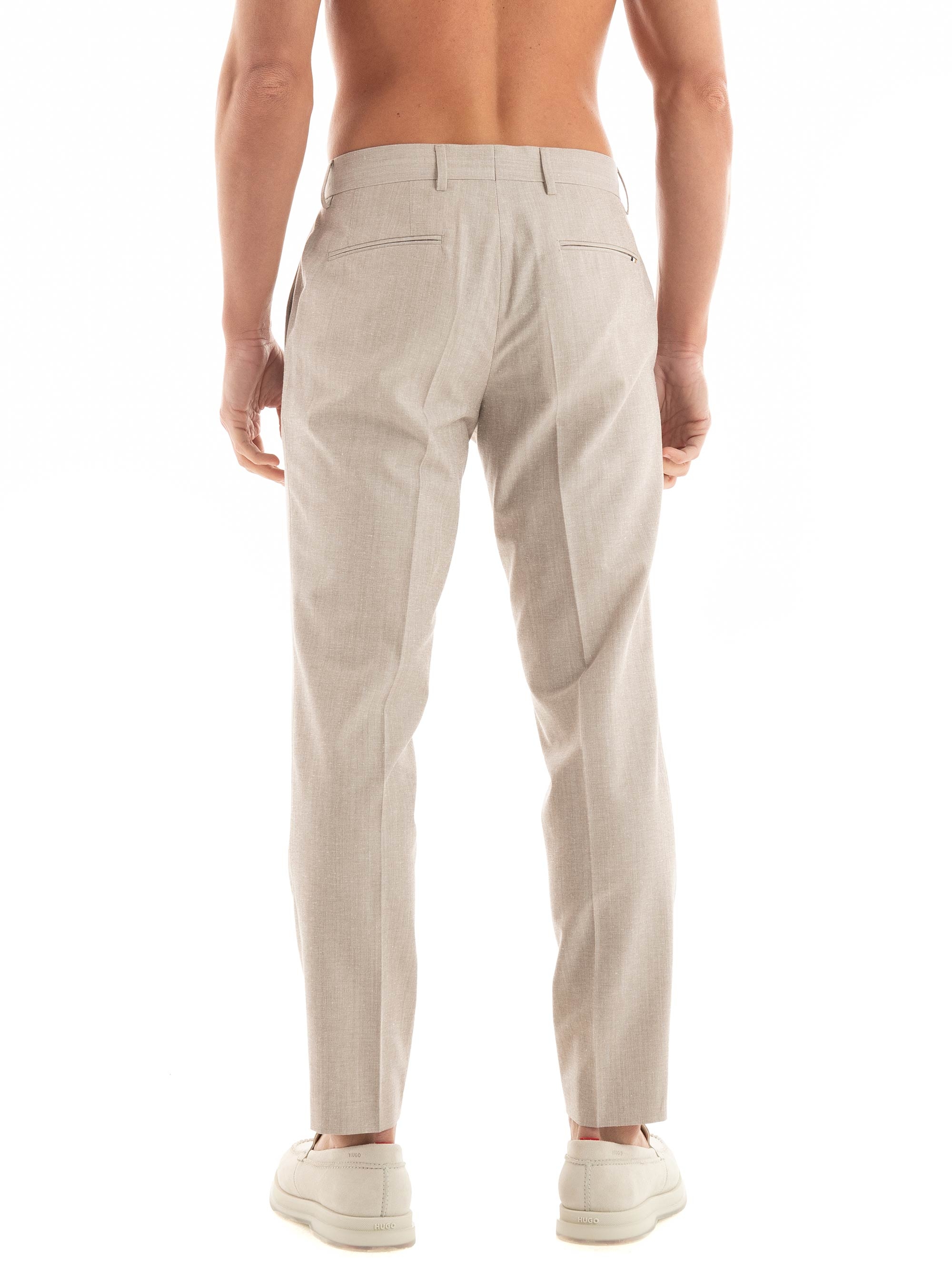 BOSS Slim Fit Pants H-Genius-242 - Dark Beige