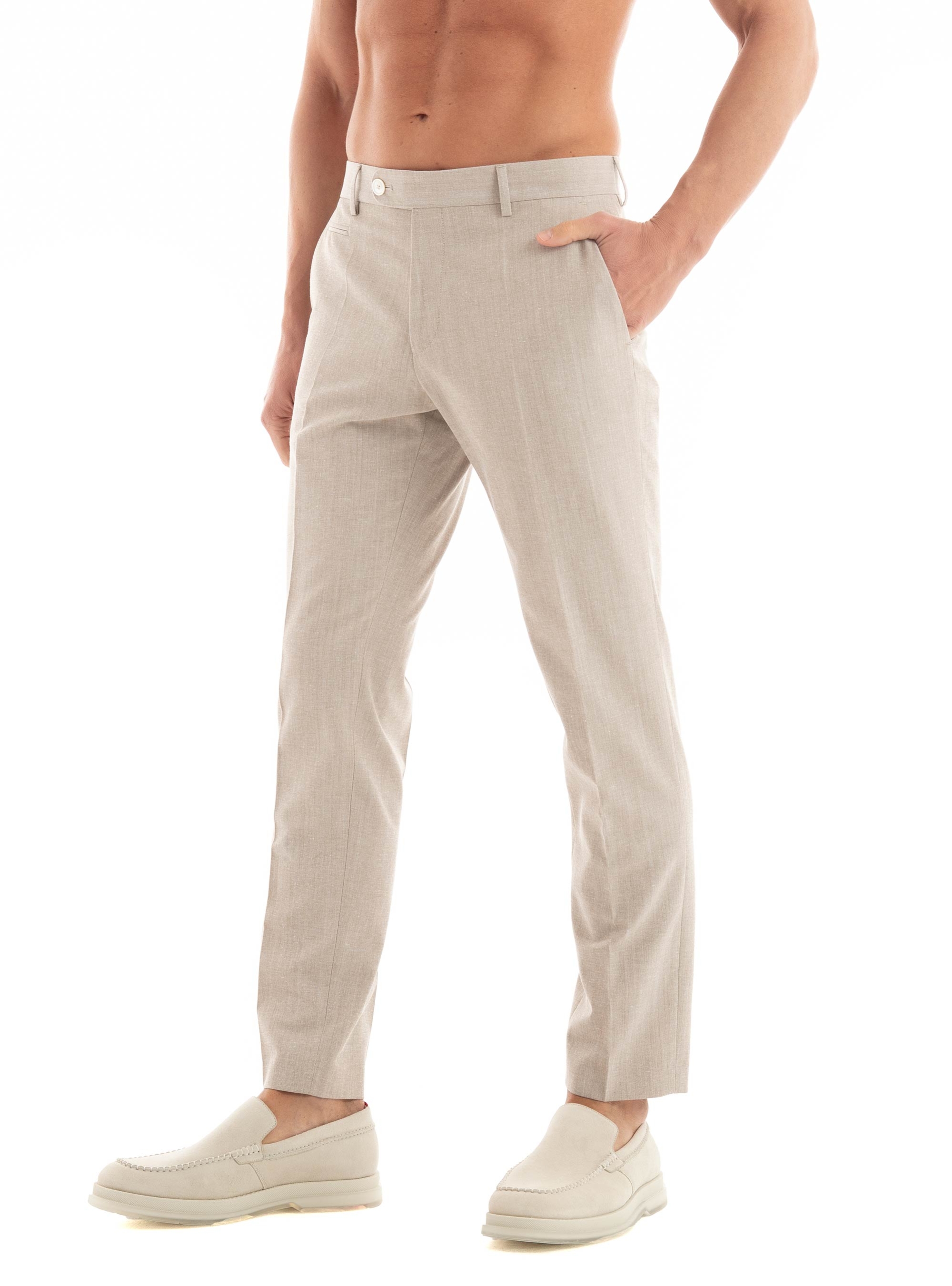 BOSS Slim Fit Pants H-Genius-242 - Dark Beige