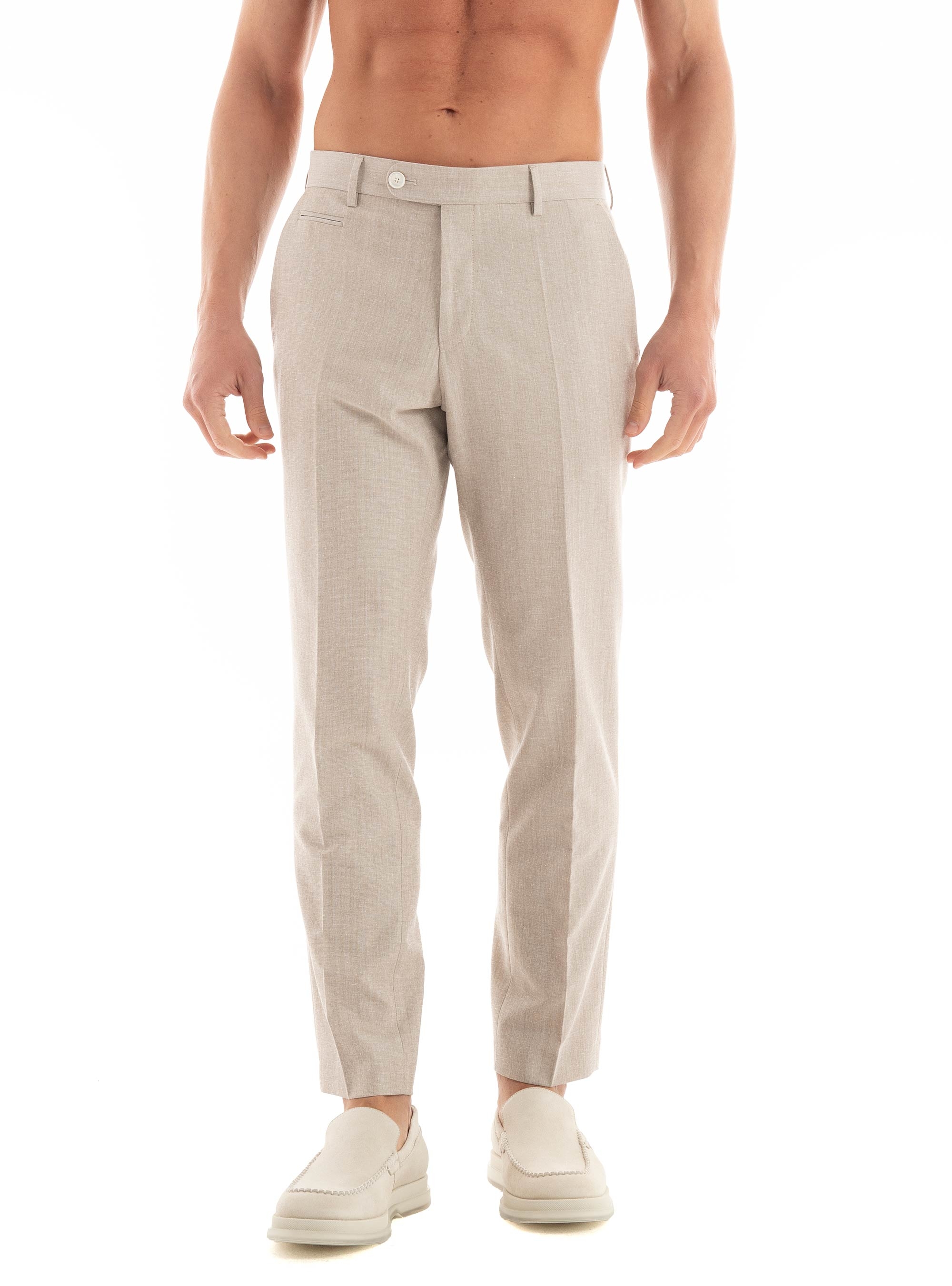 BOSS Slim Fit Pants H-Genius-242 - Dark Beige