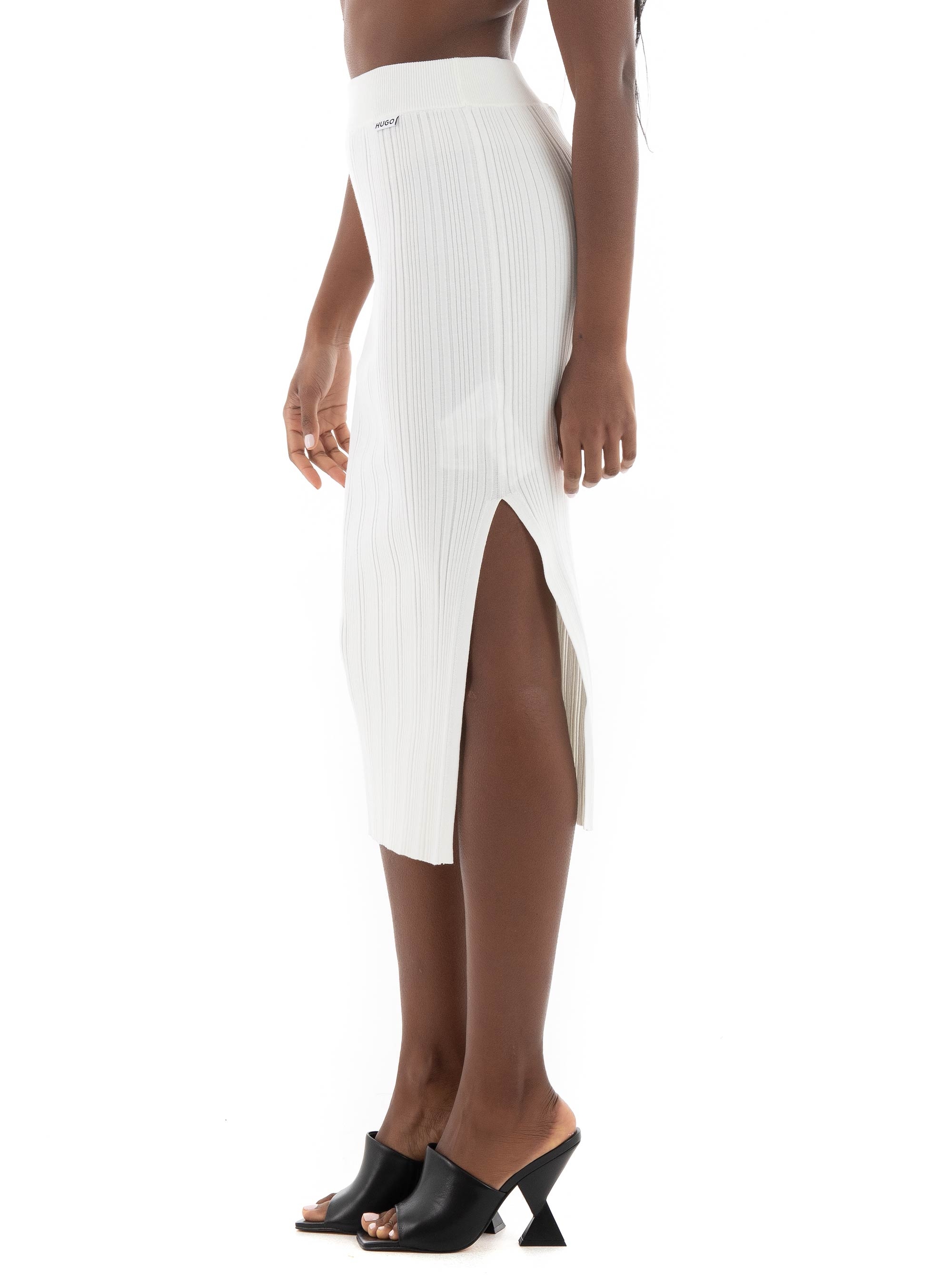 HUGO Slim Fit Knit Skirt Sareplie - White