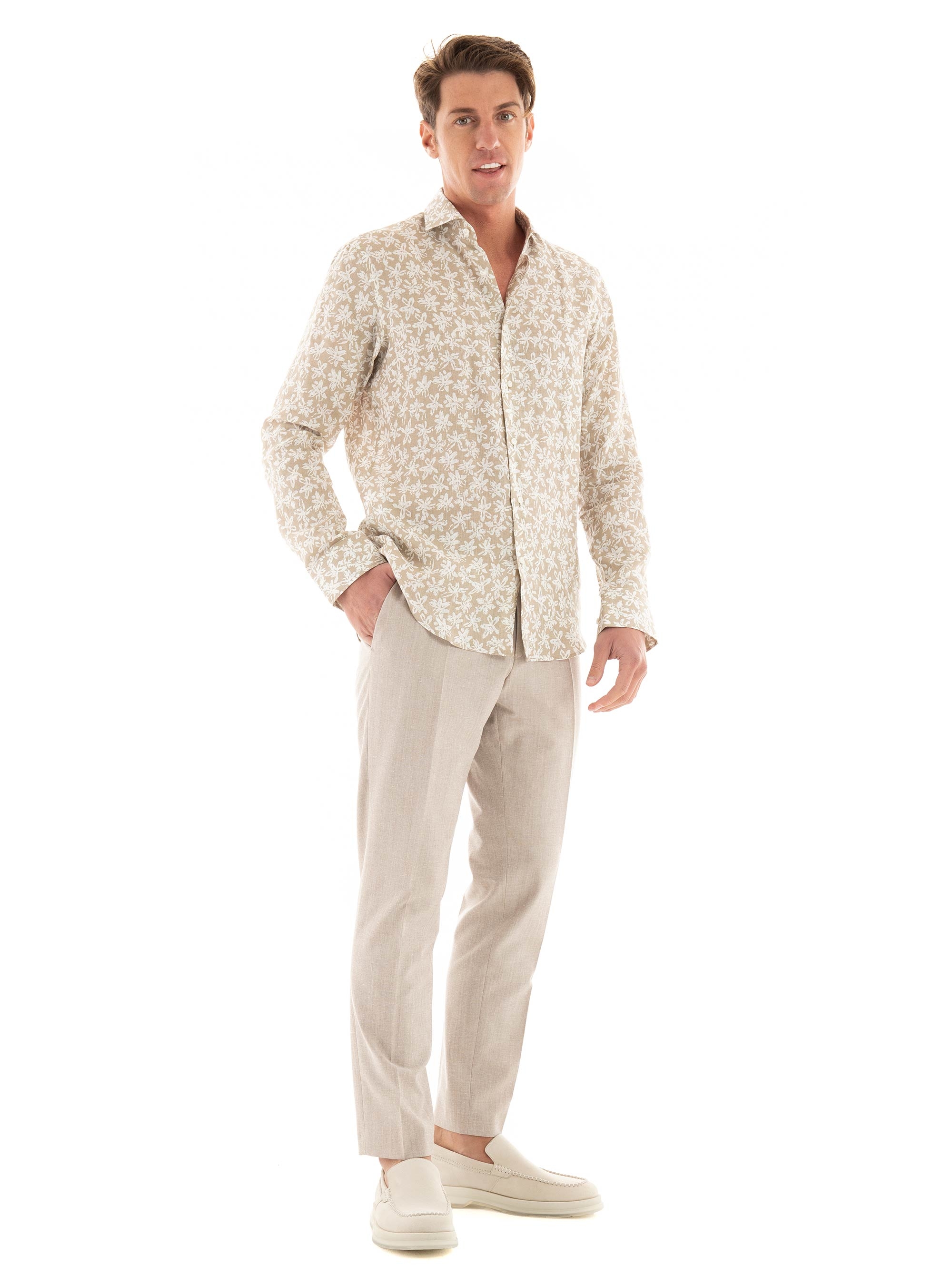 BOSS Regular Fit Shirt H-JOE-spread-C1-222 - Dark Beige