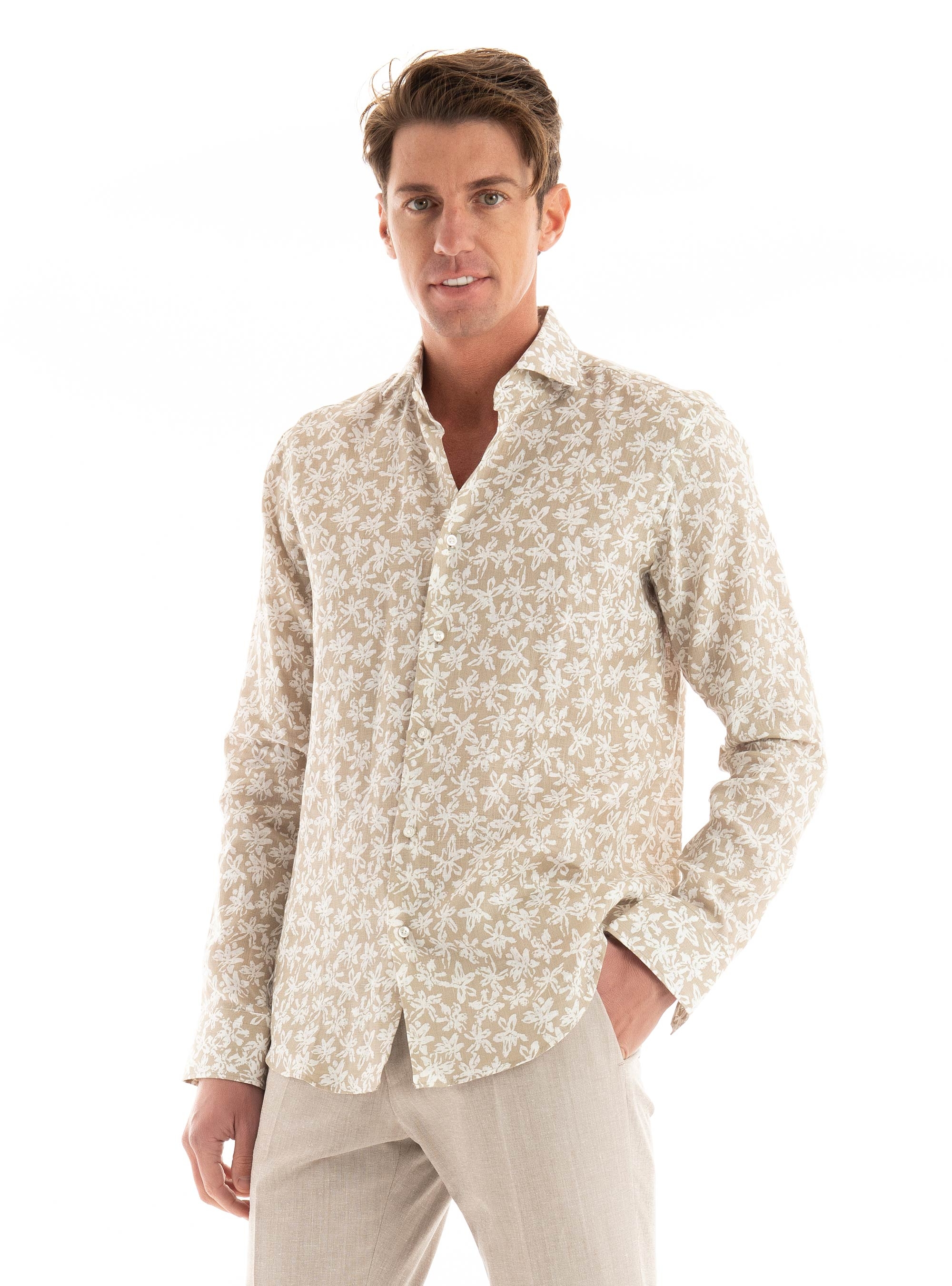 BOSS Regular Fit Shirt H-JOE-spread-C1-222 - Dark Beige