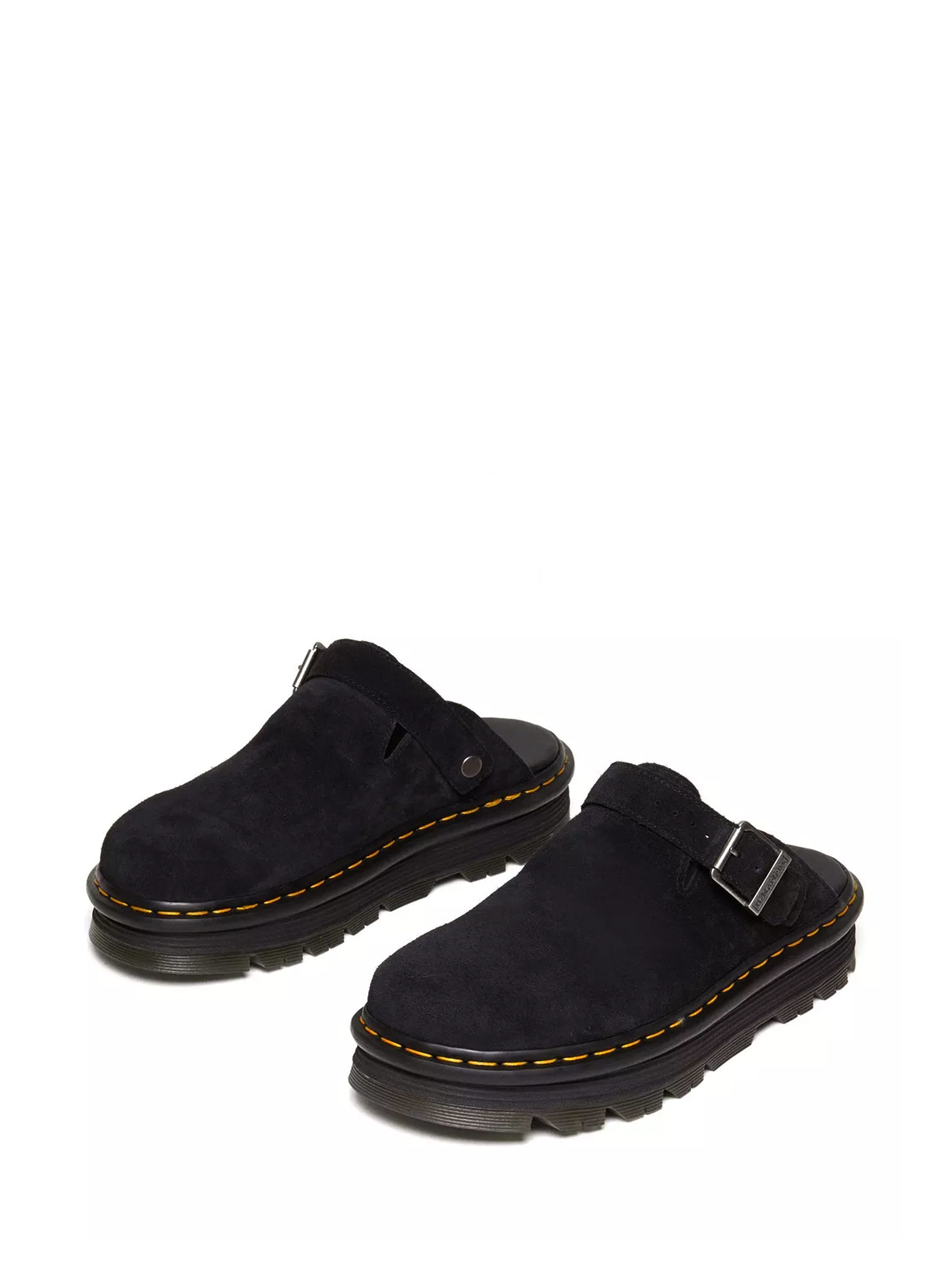 Dr Martens Zebzag Suede Casual Slingback Platform Mules - Black