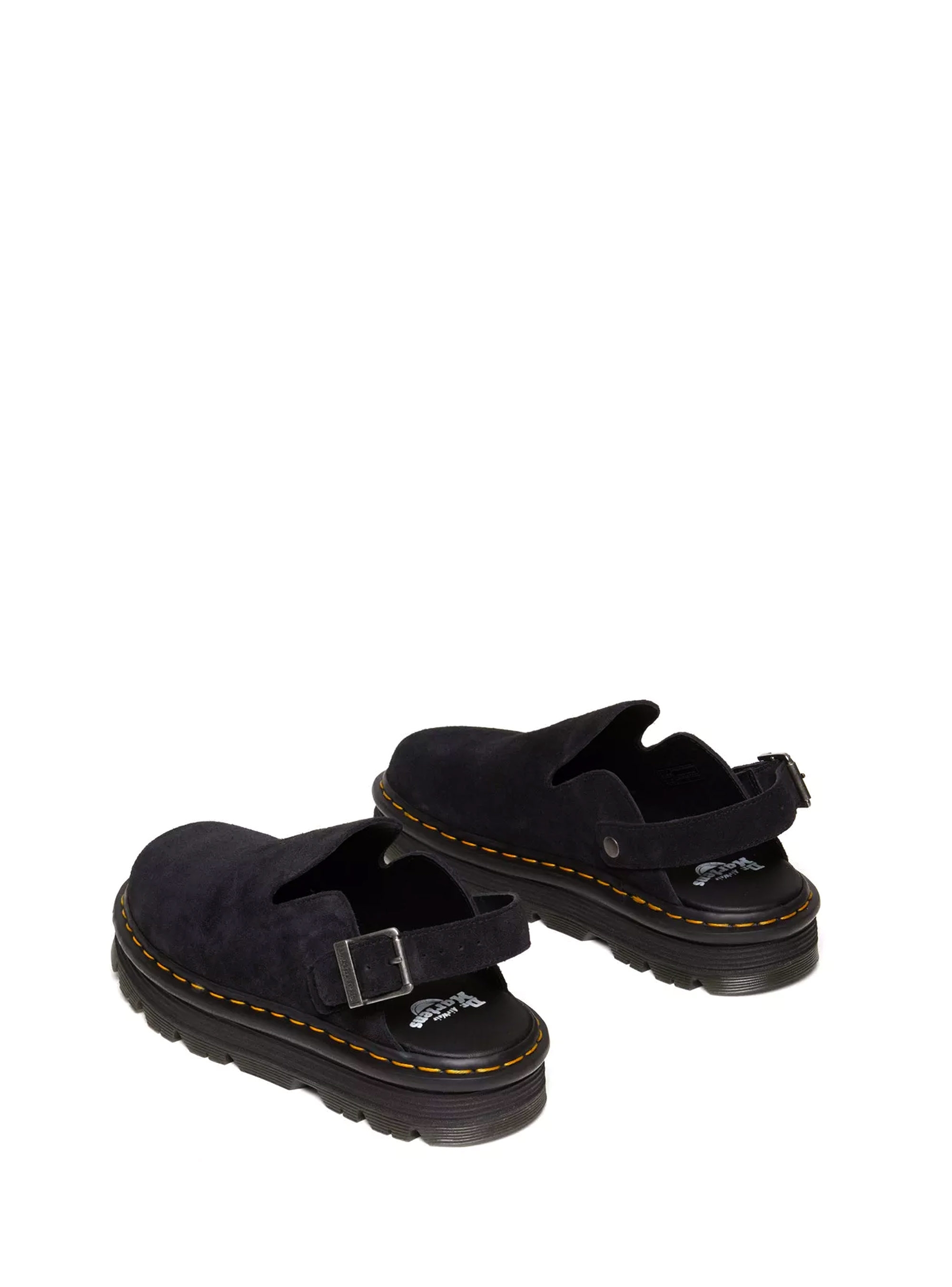 Dr Martens Zebzag Suede Casual Slingback Platform Mules - Black