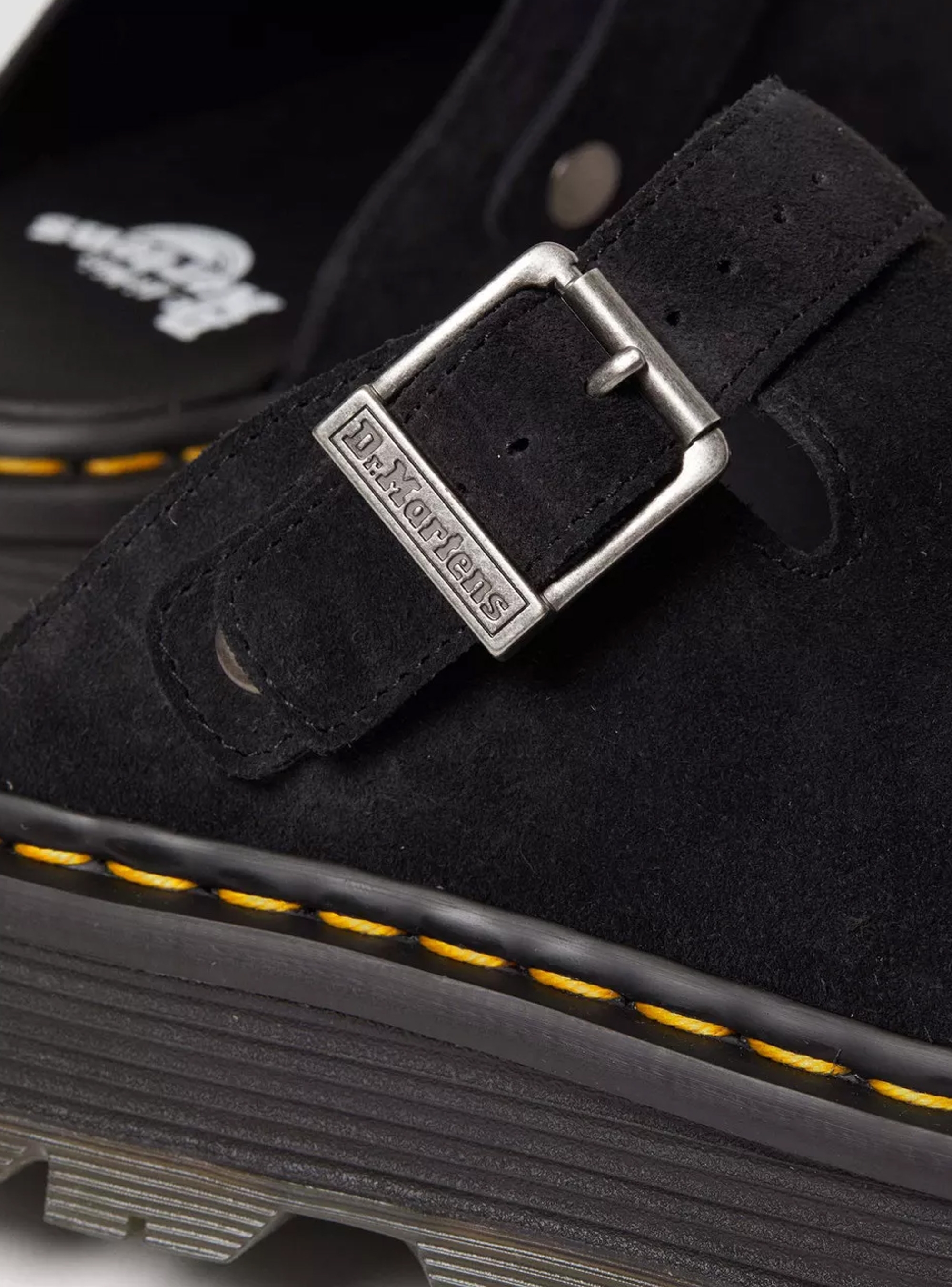 Dr Martens Zebzag Suede Casual Slingback Platform Mules - Black