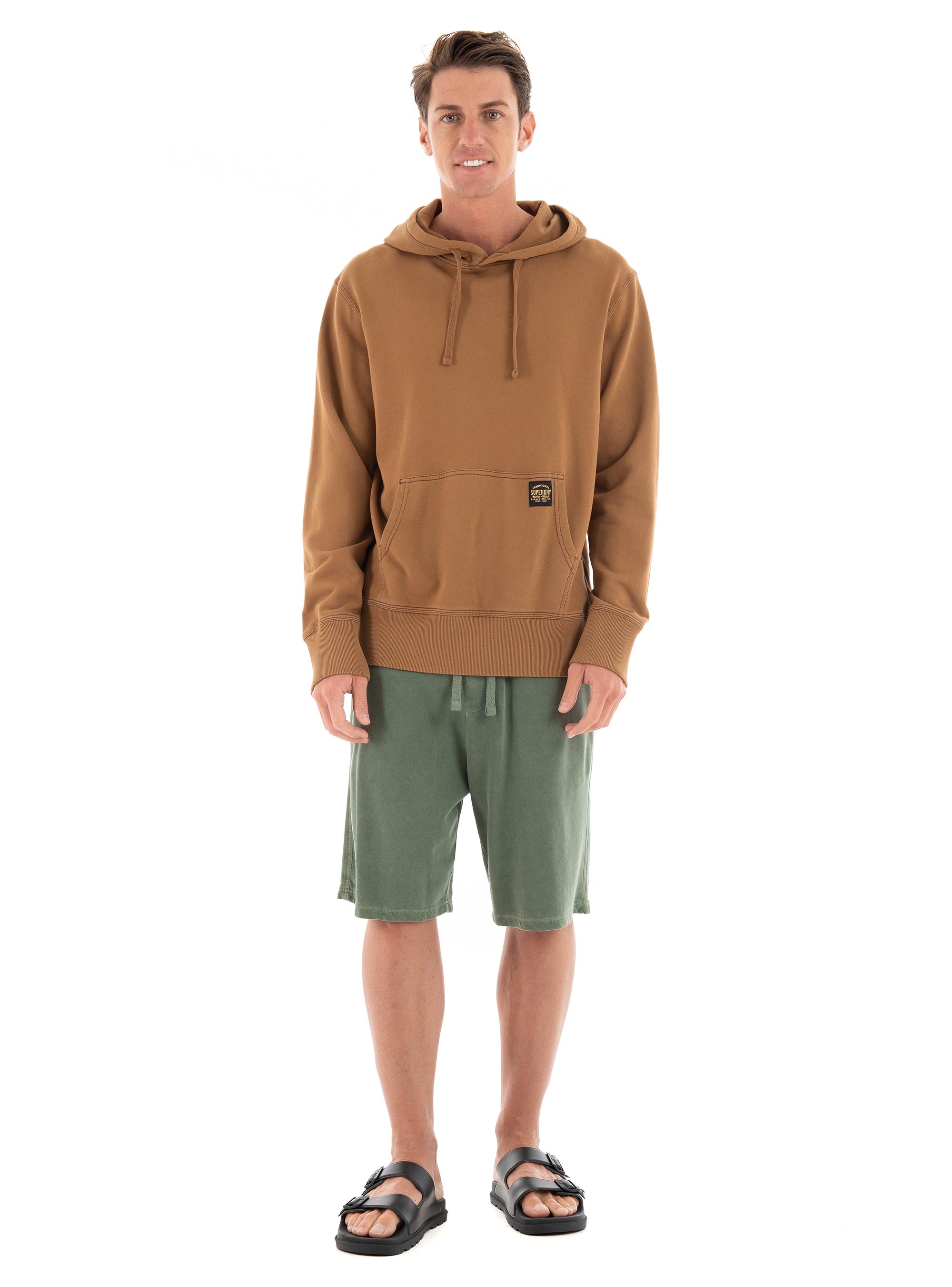 Superdry D2 Ovin Contrast Stitch Relaxed Hoodie - Light Brown