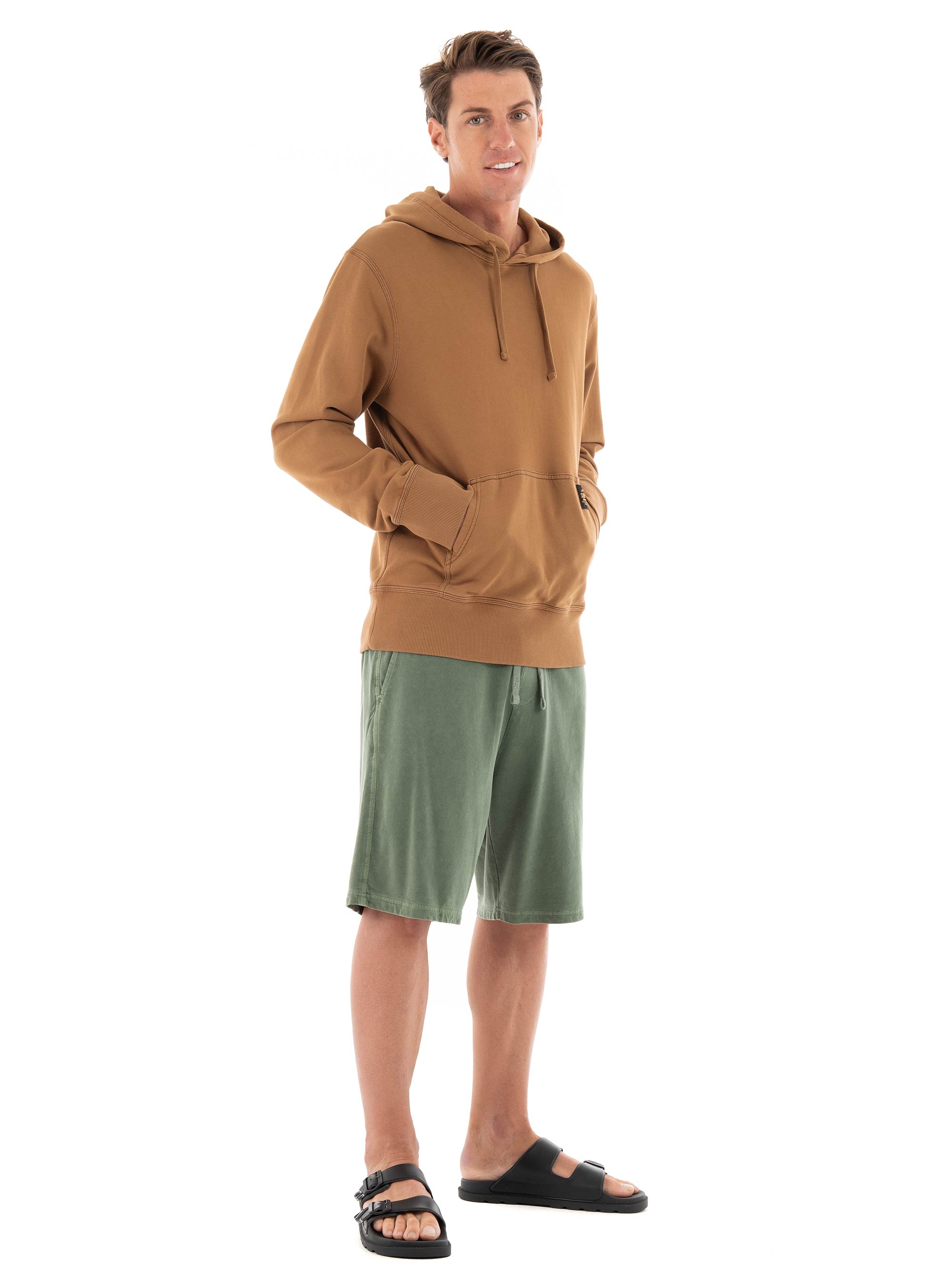 Superdry D2 Ovin Contrast Stitch Relaxed Hoodie - Light Brown