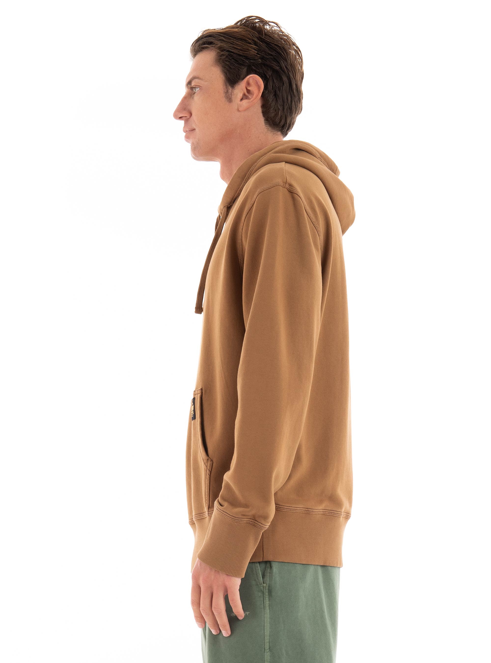 Superdry D2 Ovin Contrast Stitch Relaxed Hoodie - Light Brown