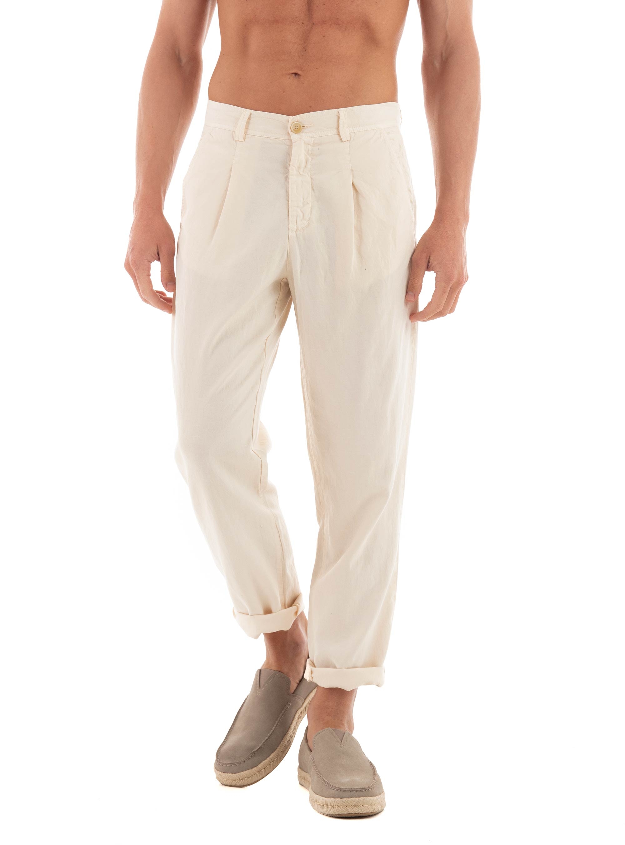 Dirty Laundry Linen Blend Pants - Cream