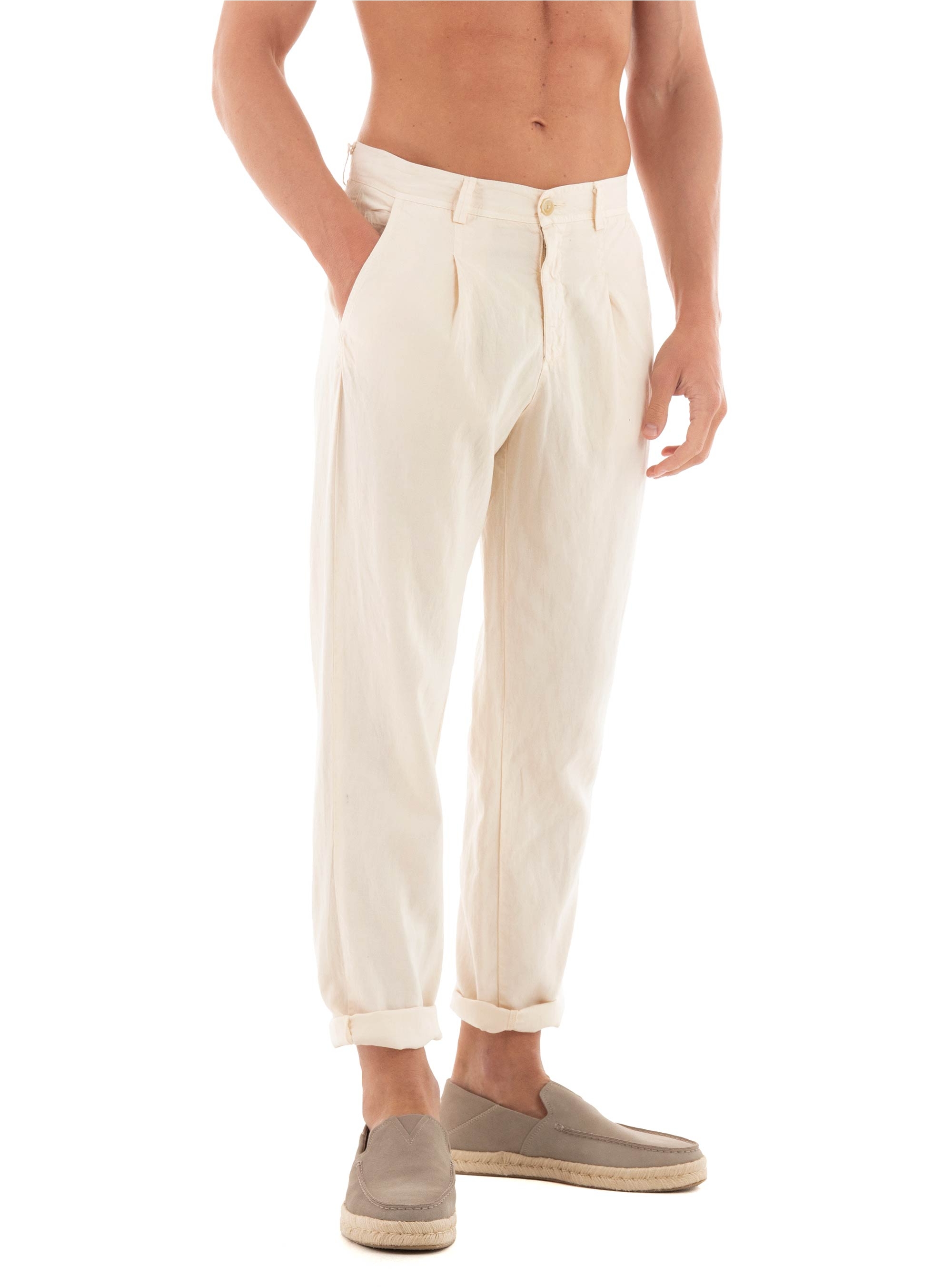 Dirty Laundry Linen Blend Pants - Cream