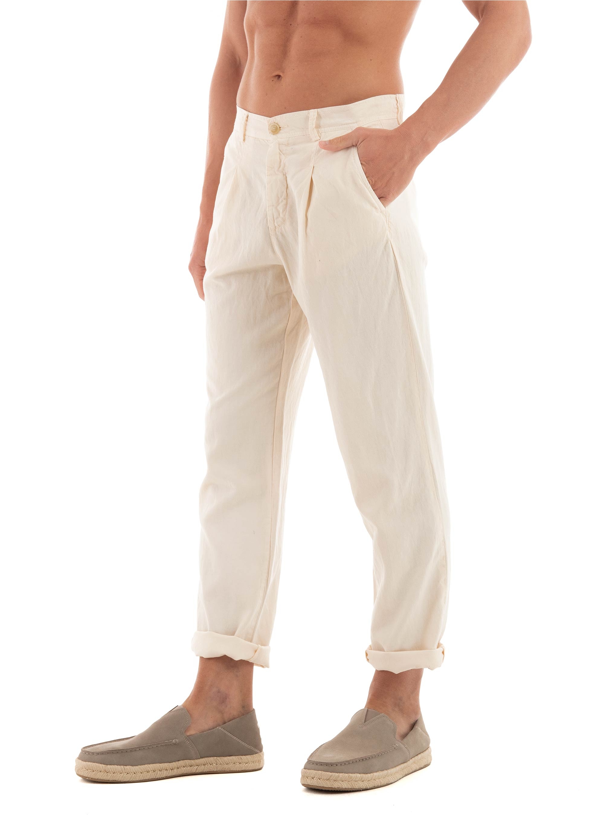 Dirty Laundry Linen Blend Pants - Cream