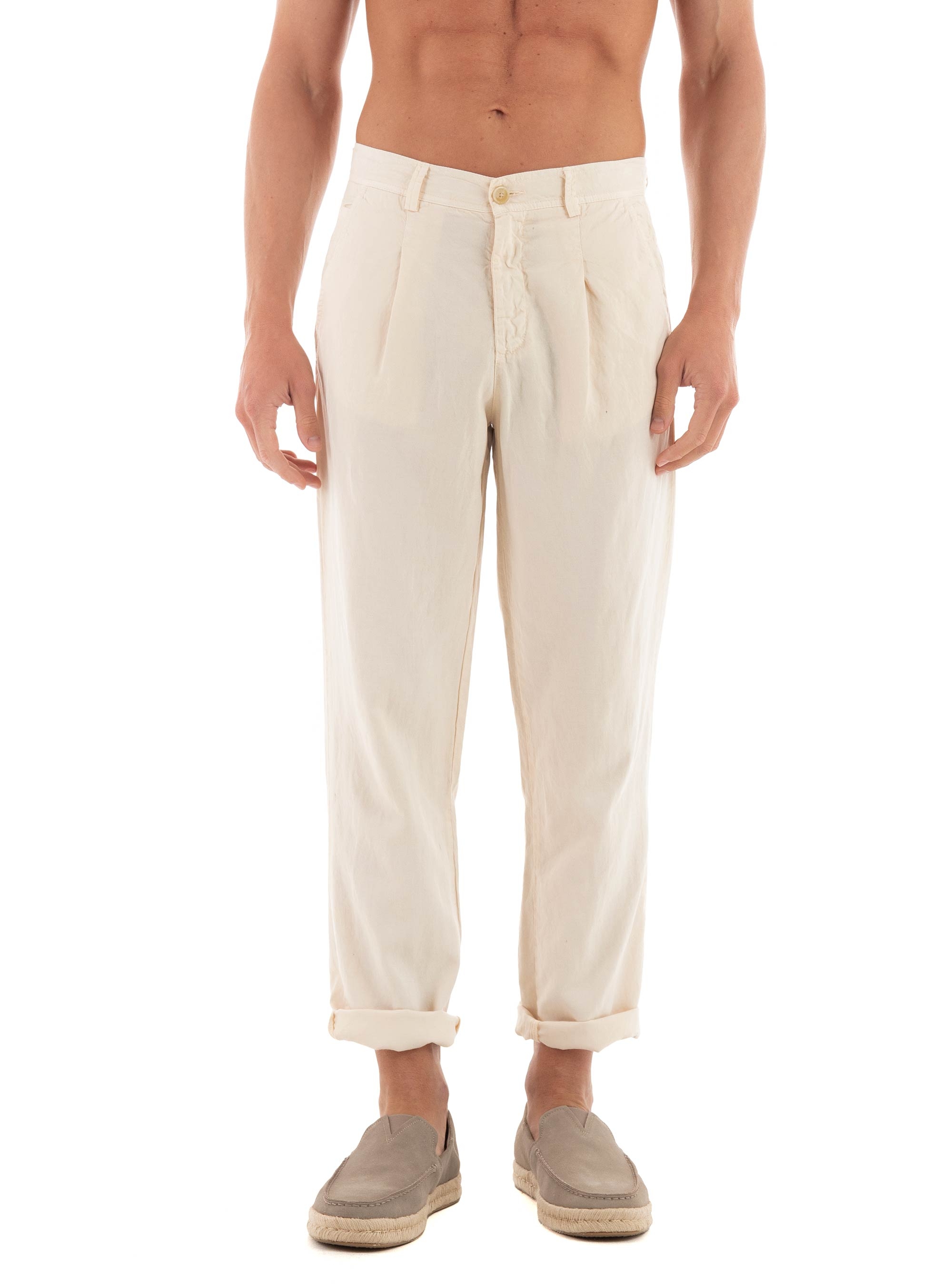Dirty Laundry Linen Blend Pants - Cream