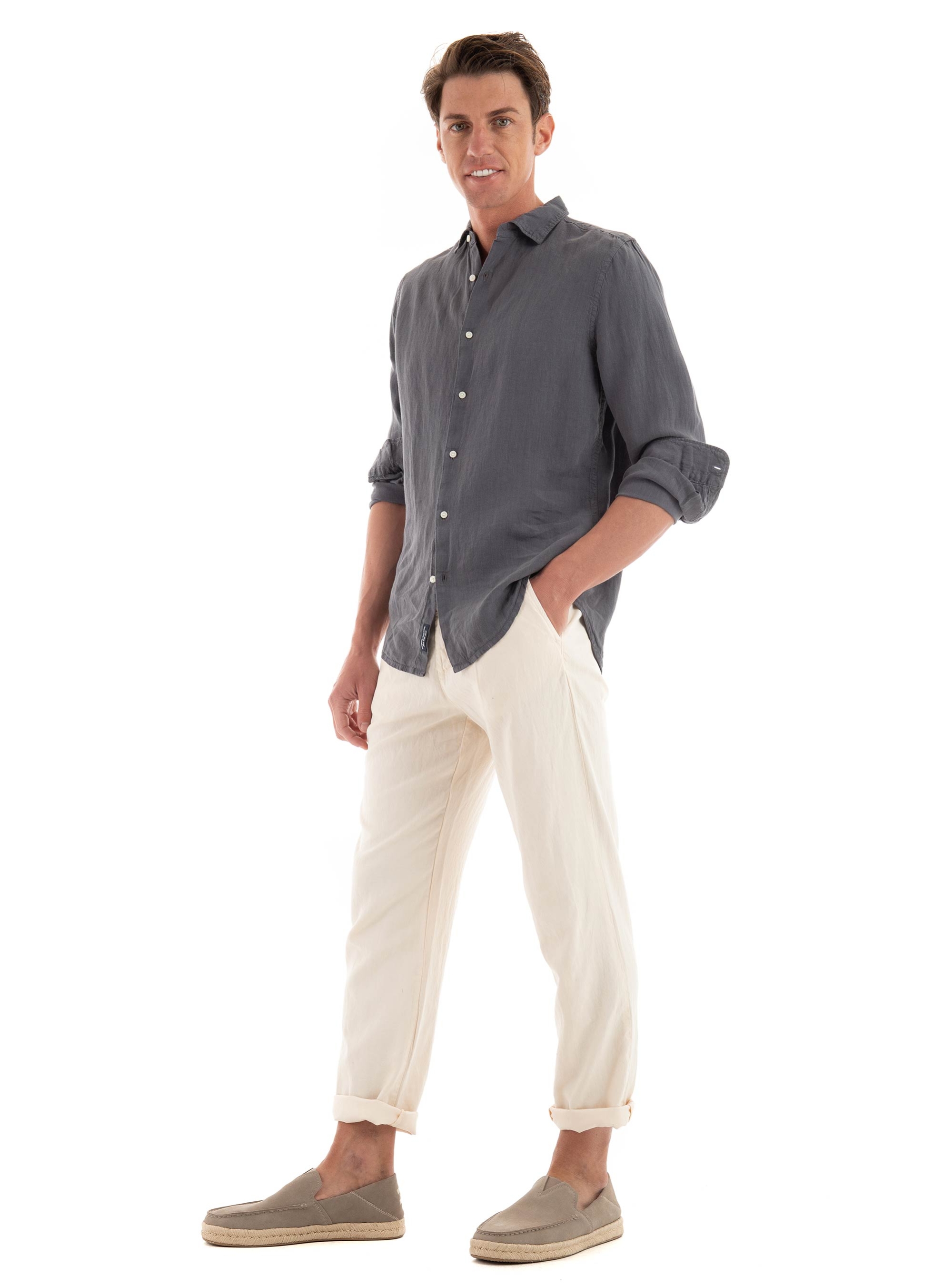Dirty Laundry Linen Blend Pants - Cream