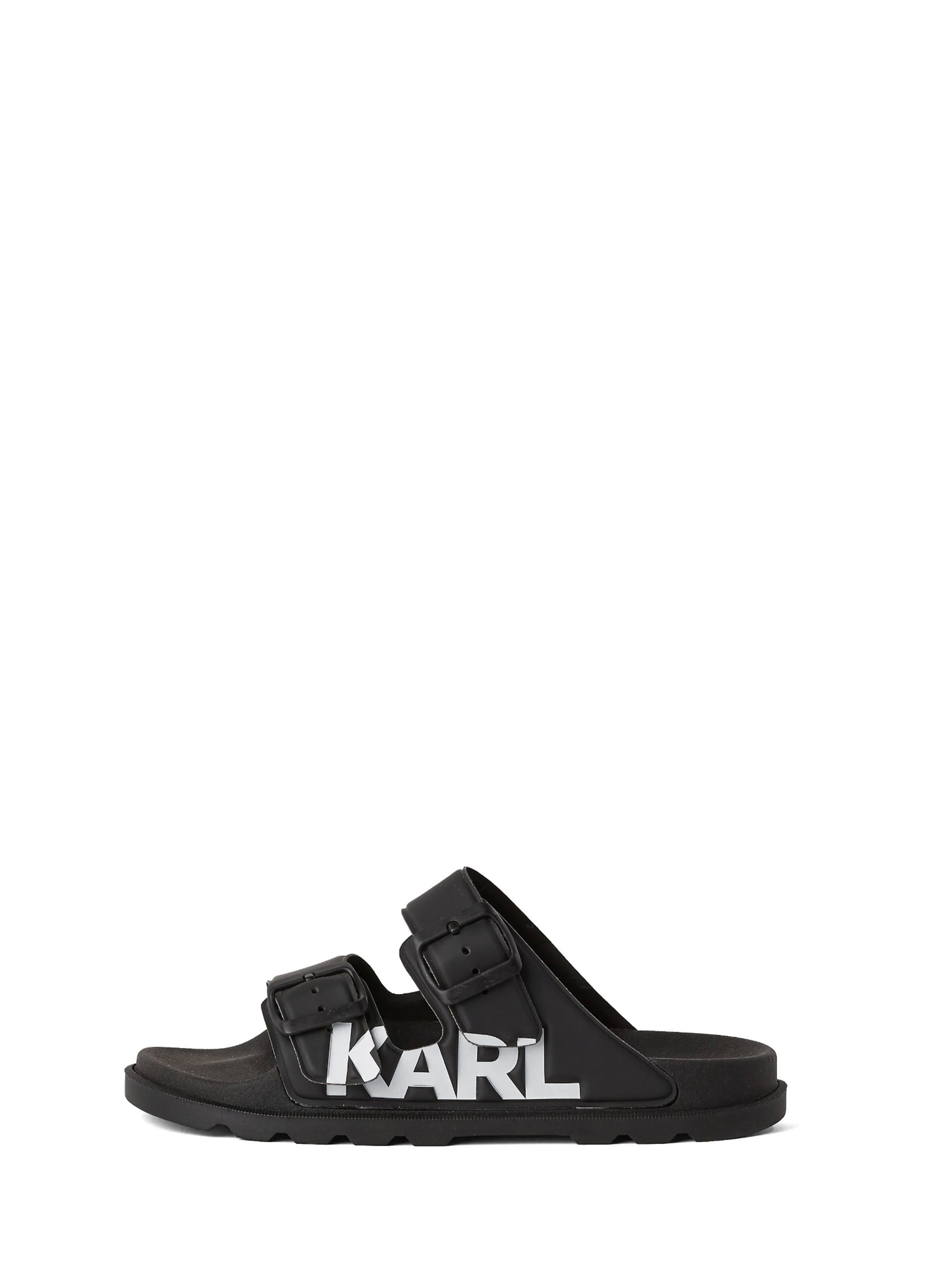 Karl Lagerfeld 2-Strap Sandals - Black & White