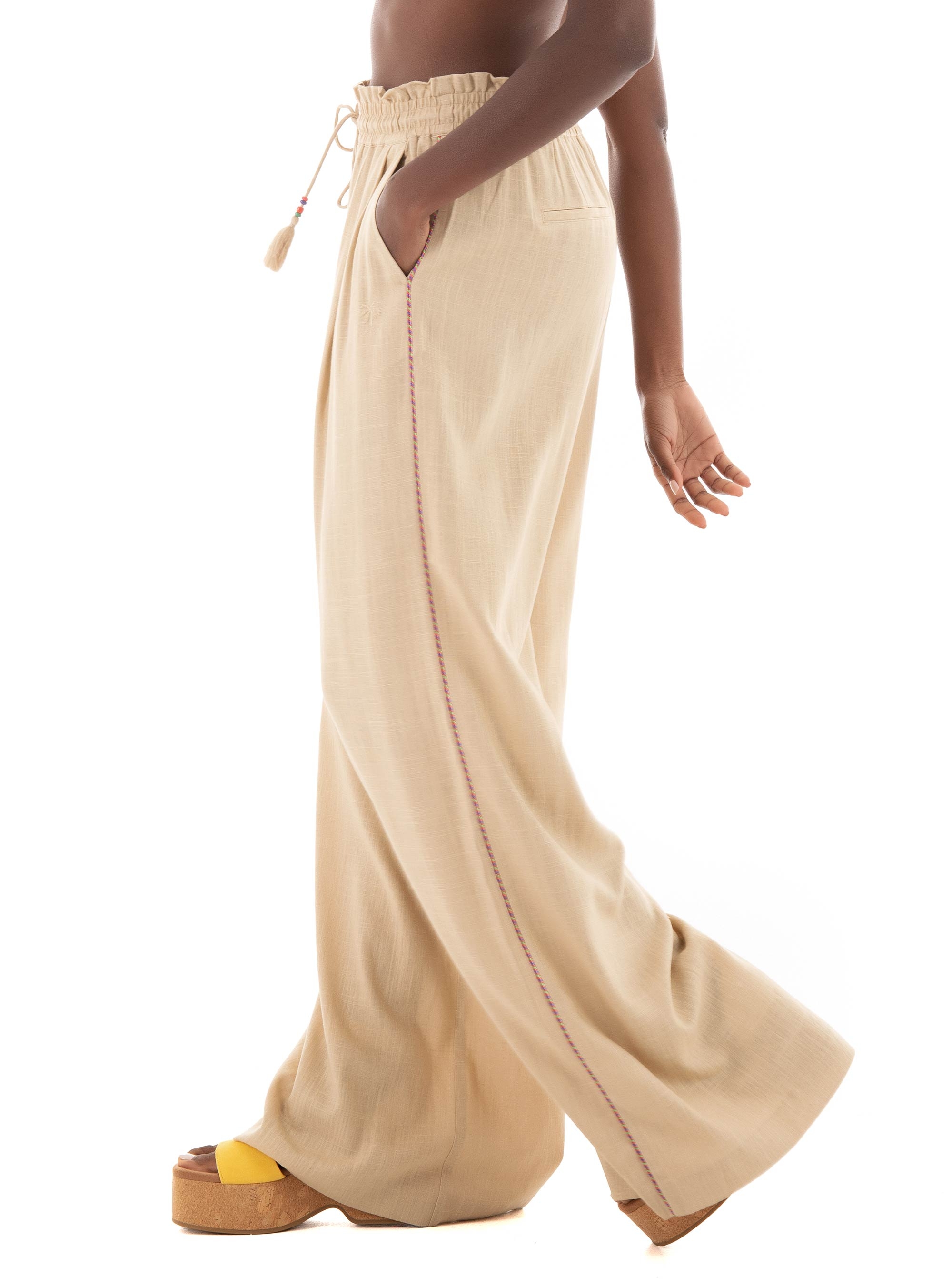 Scotch & Soda Linen Pull-On Pants - Dark Beige