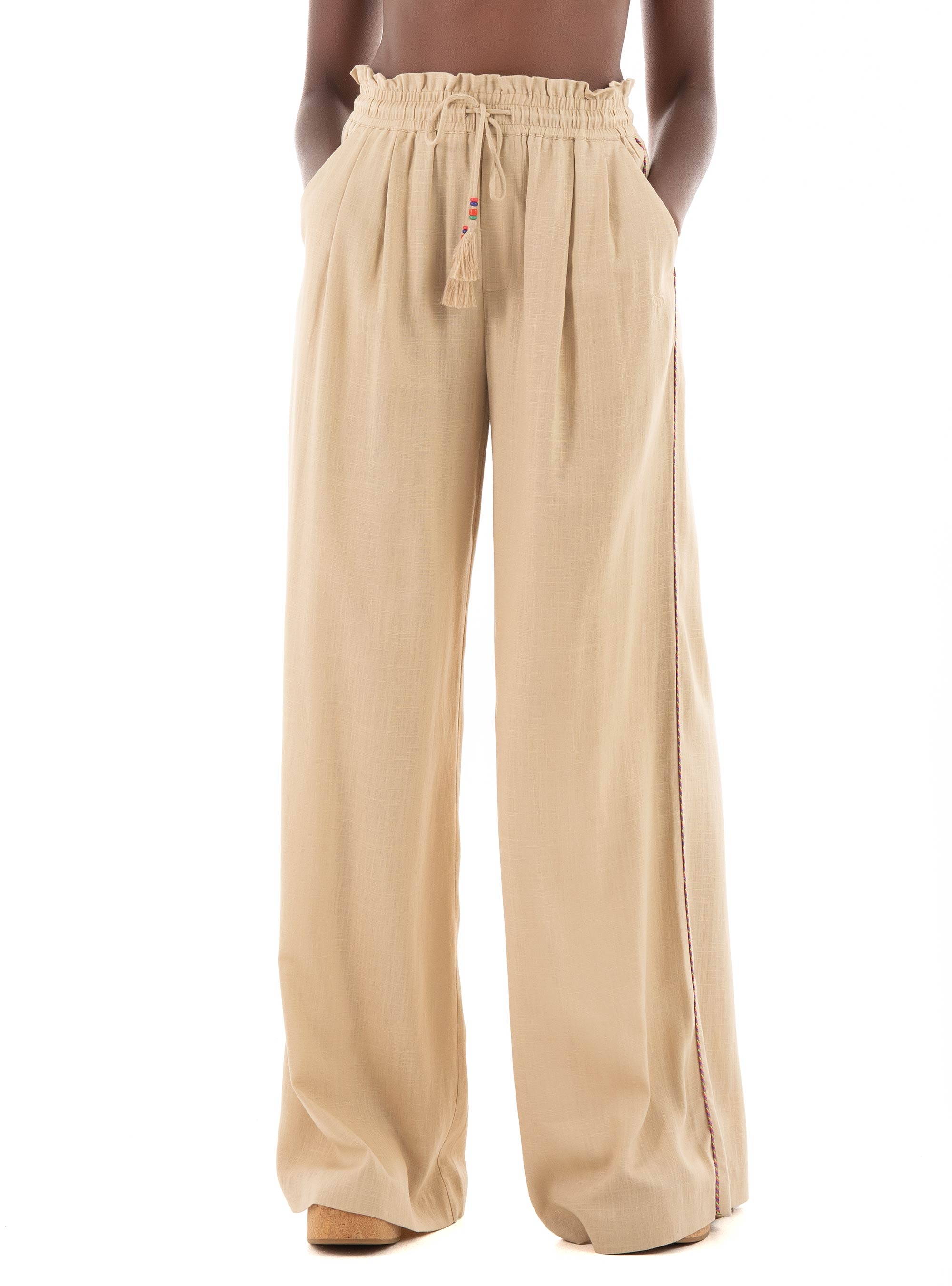 Scotch & Soda Linen Pull-On Pants - Dark Beige
