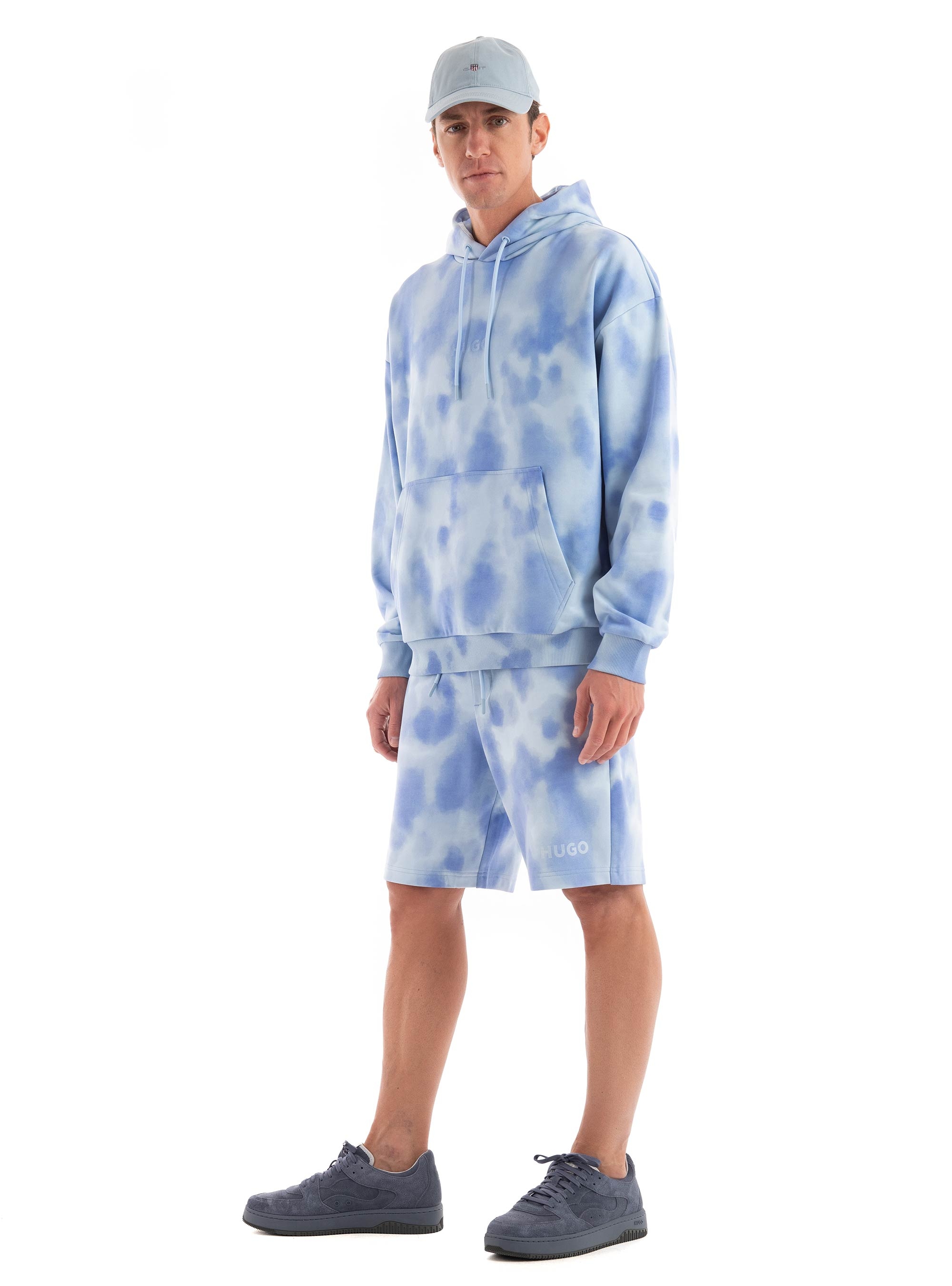 HUGO Oversize Fit Hoodie Dolta - Light Blue