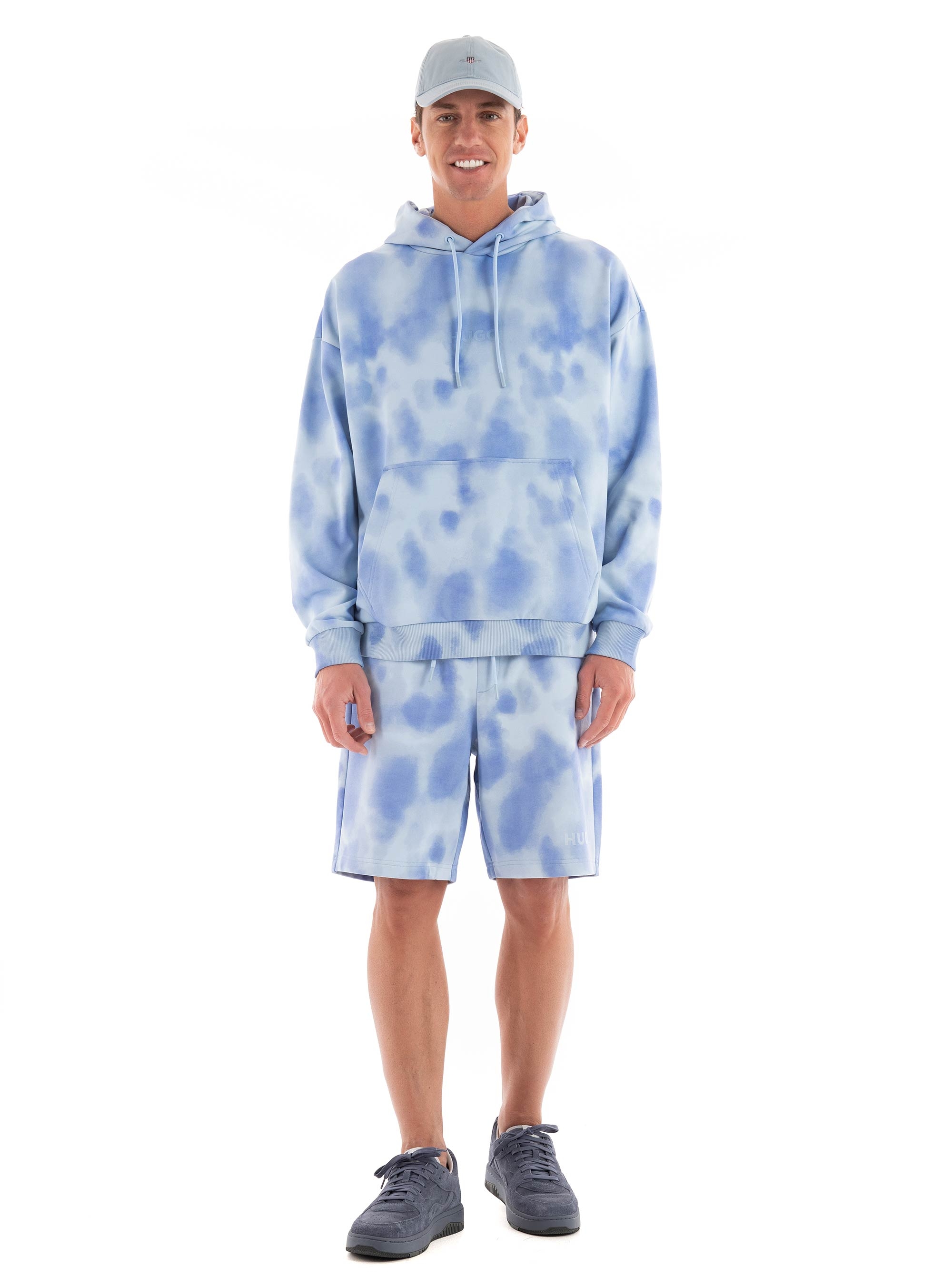 HUGO Oversize Fit Hoodie Dolta - Light Blue