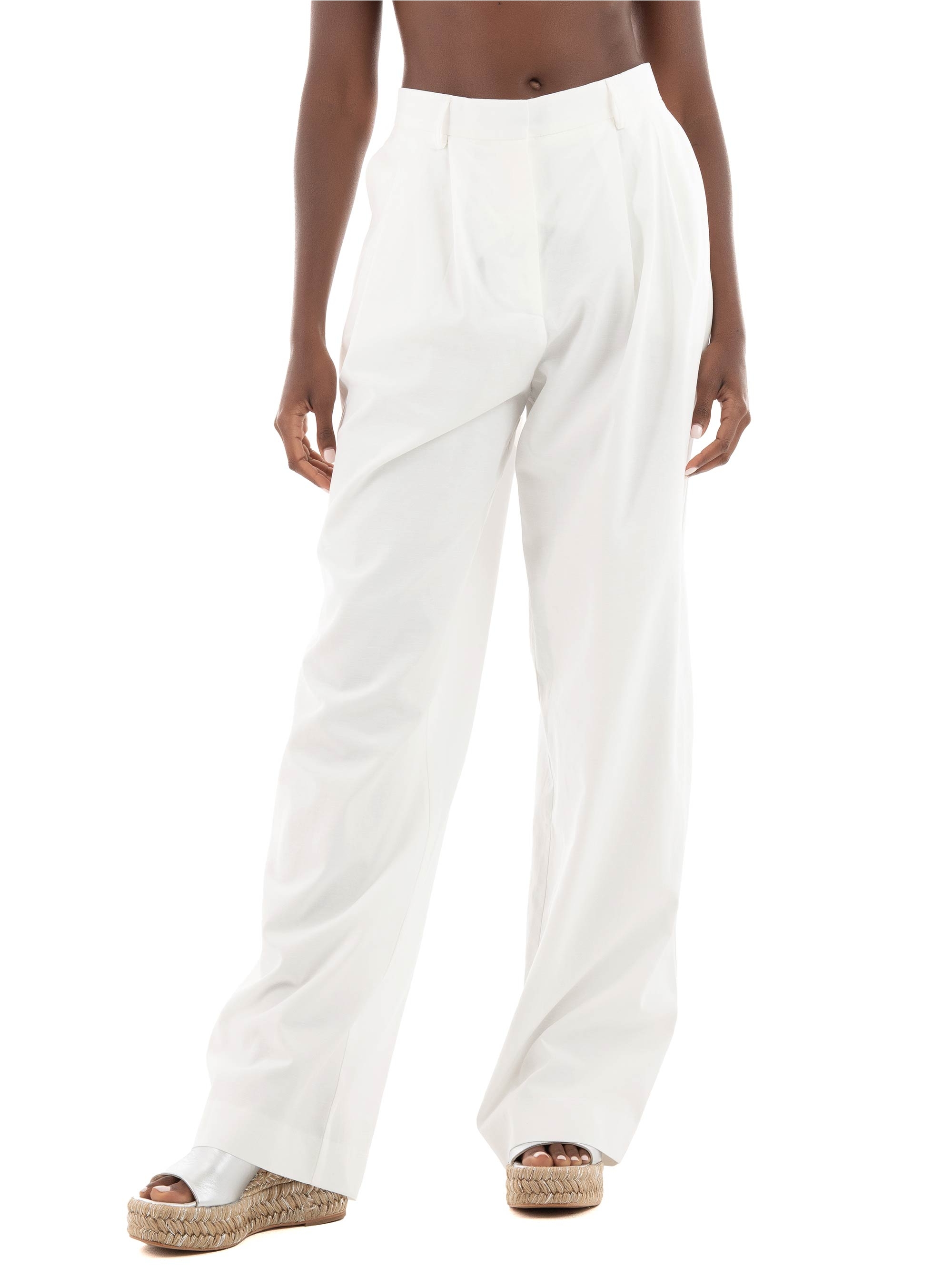 Black & Black Pants - White