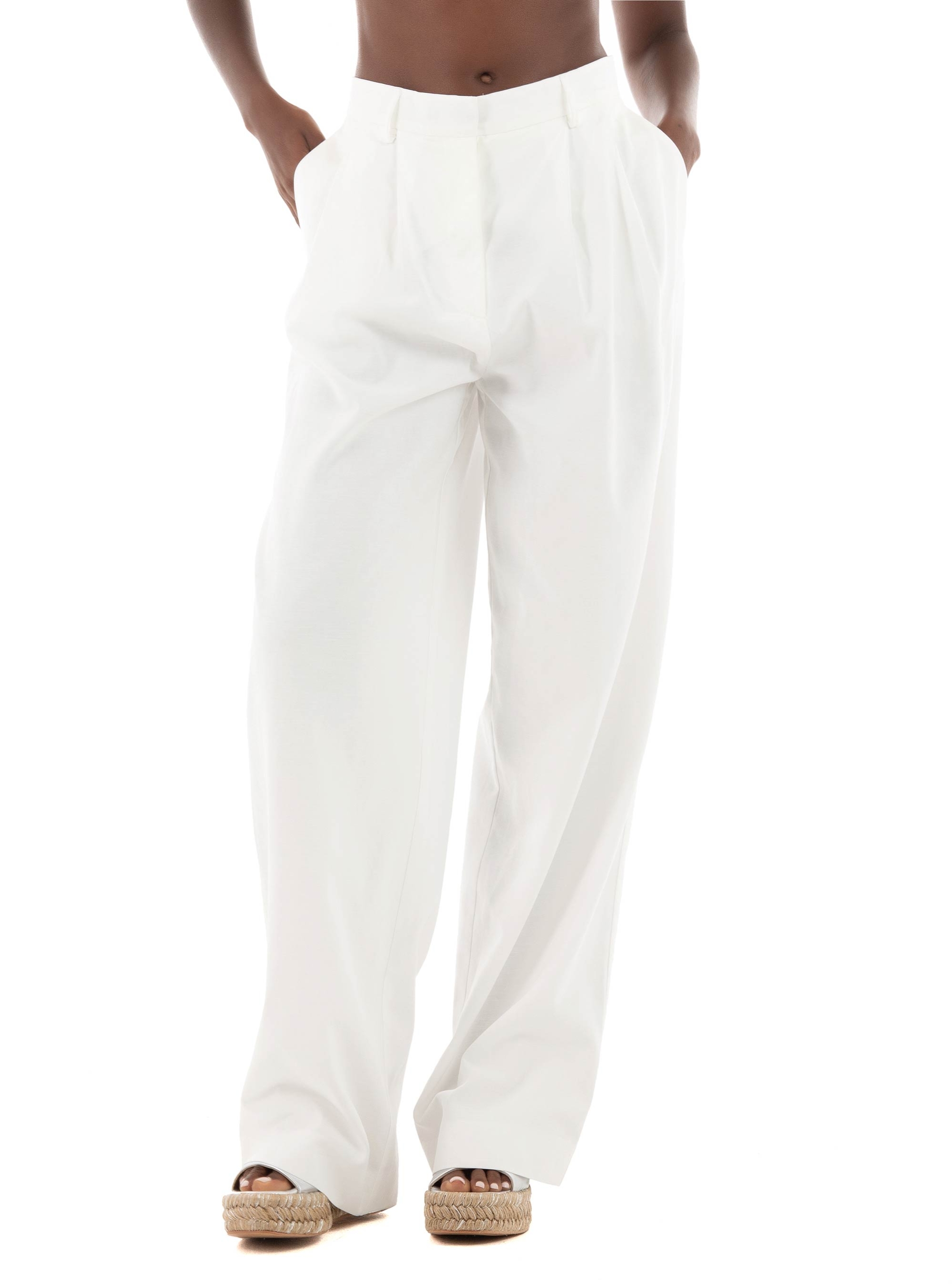 Black & Black Pants - White