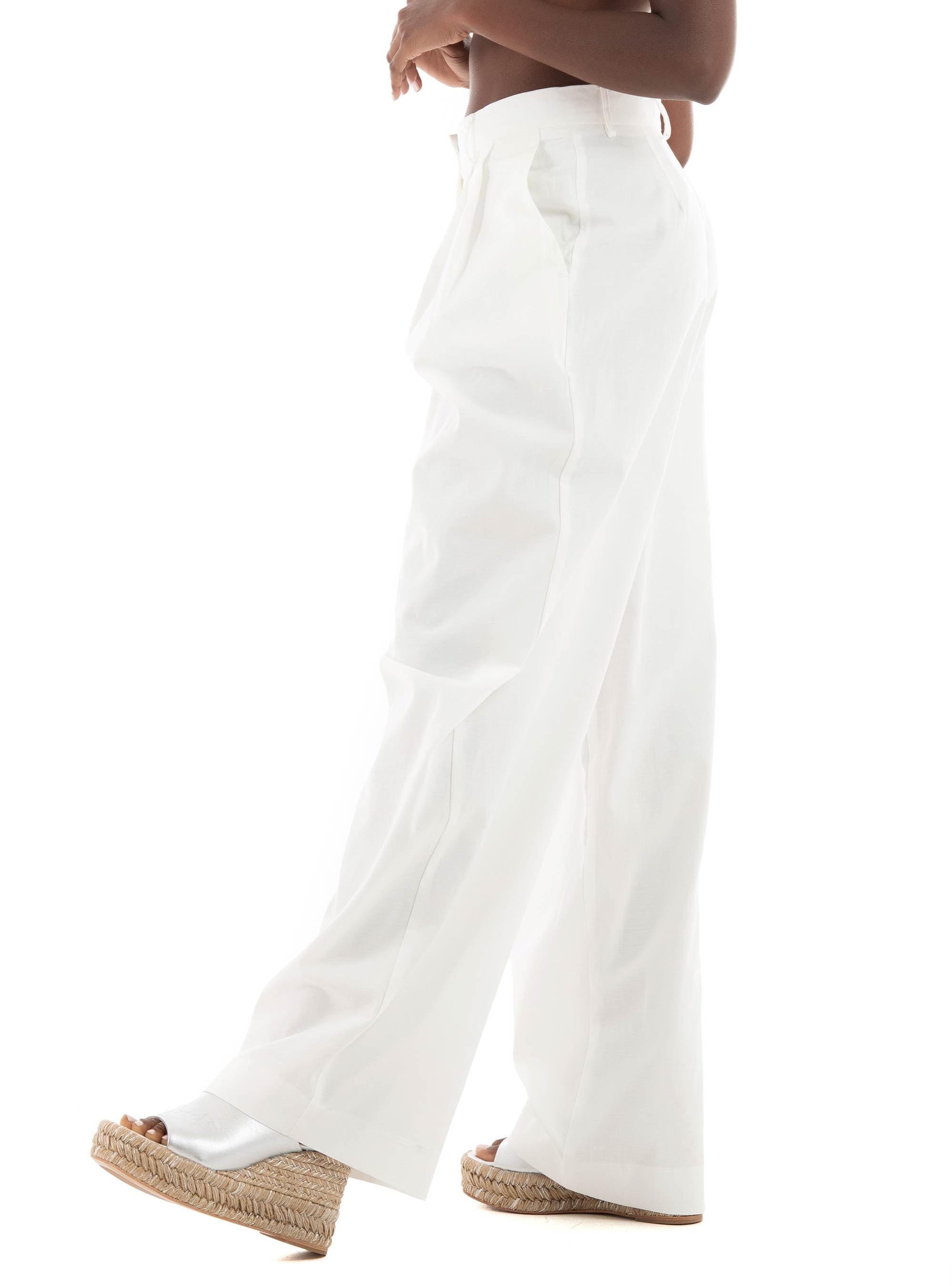 Black & Black Pants - White