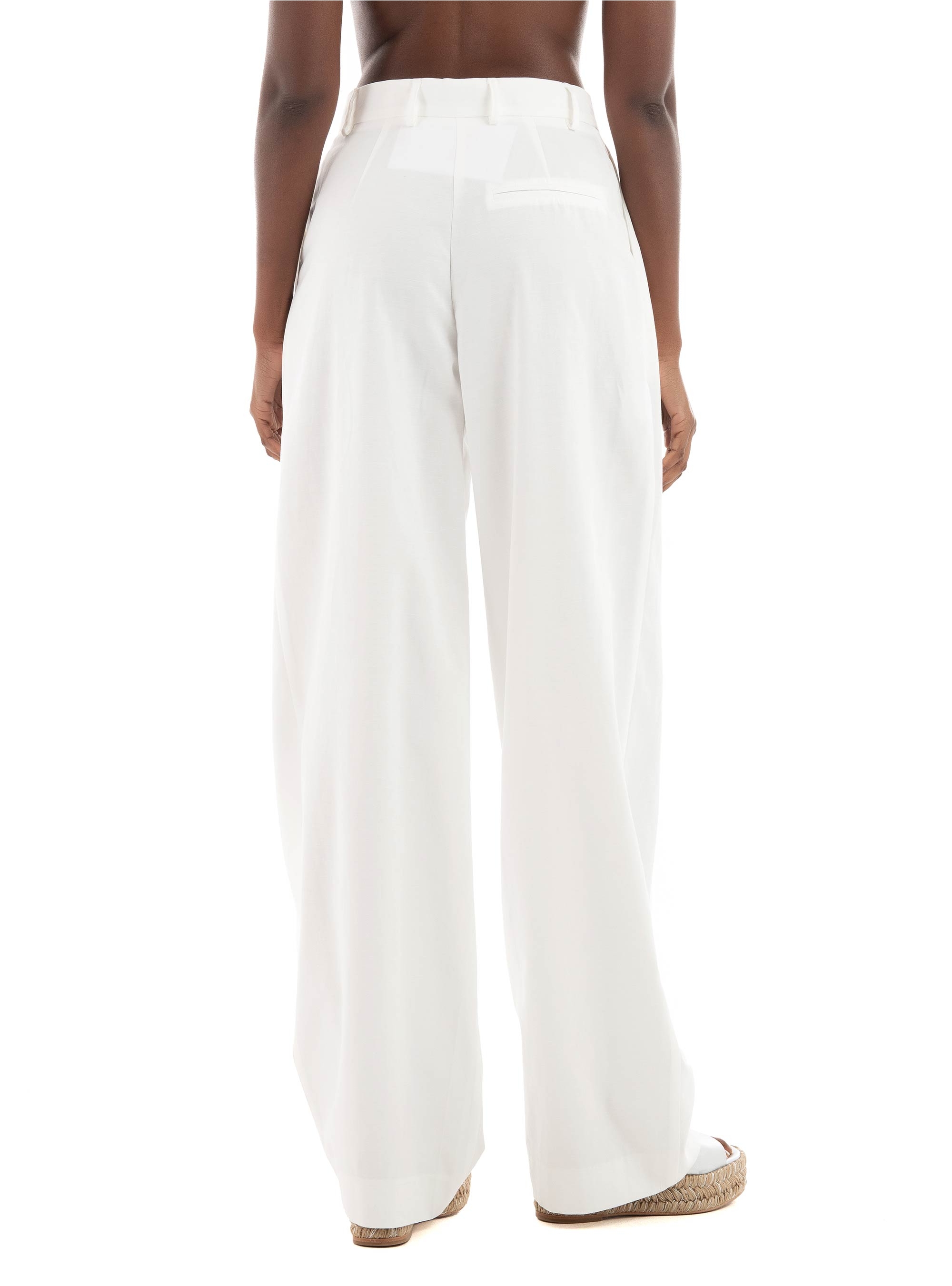 Black & Black Pants - White