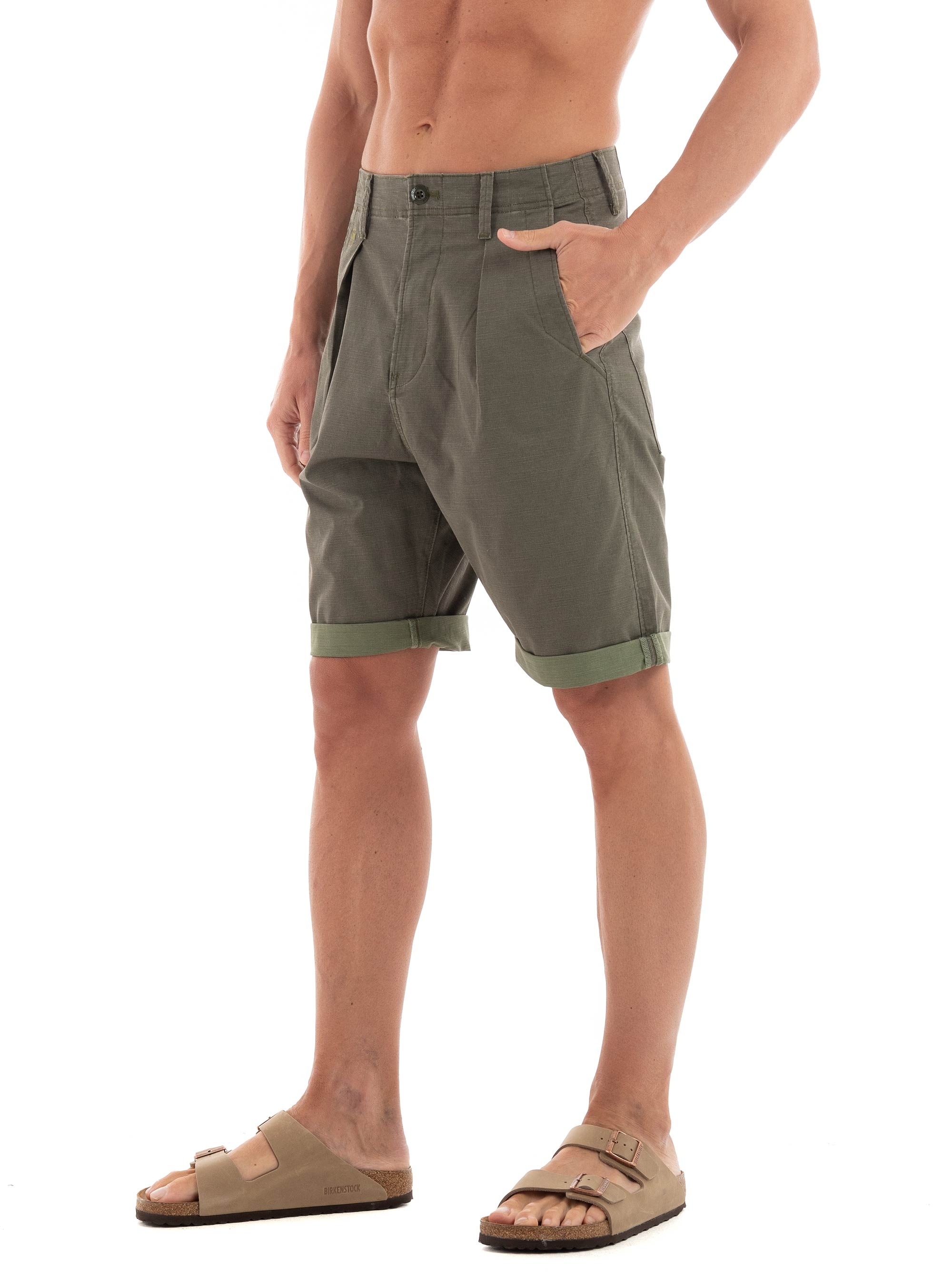 G-Star Pleated Chino Shorts - Olive 