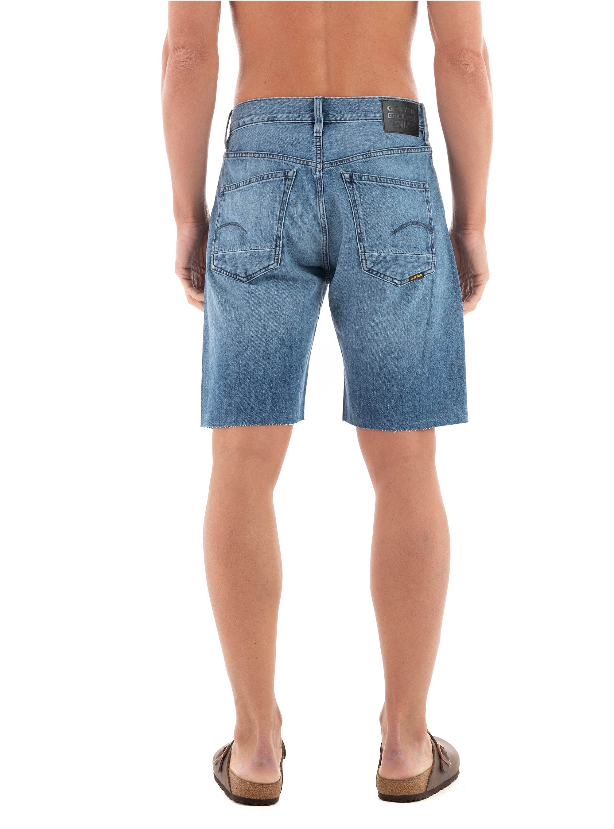 G-Star Dakota Raw Edge Denim Shorts - Medium Aged Denim