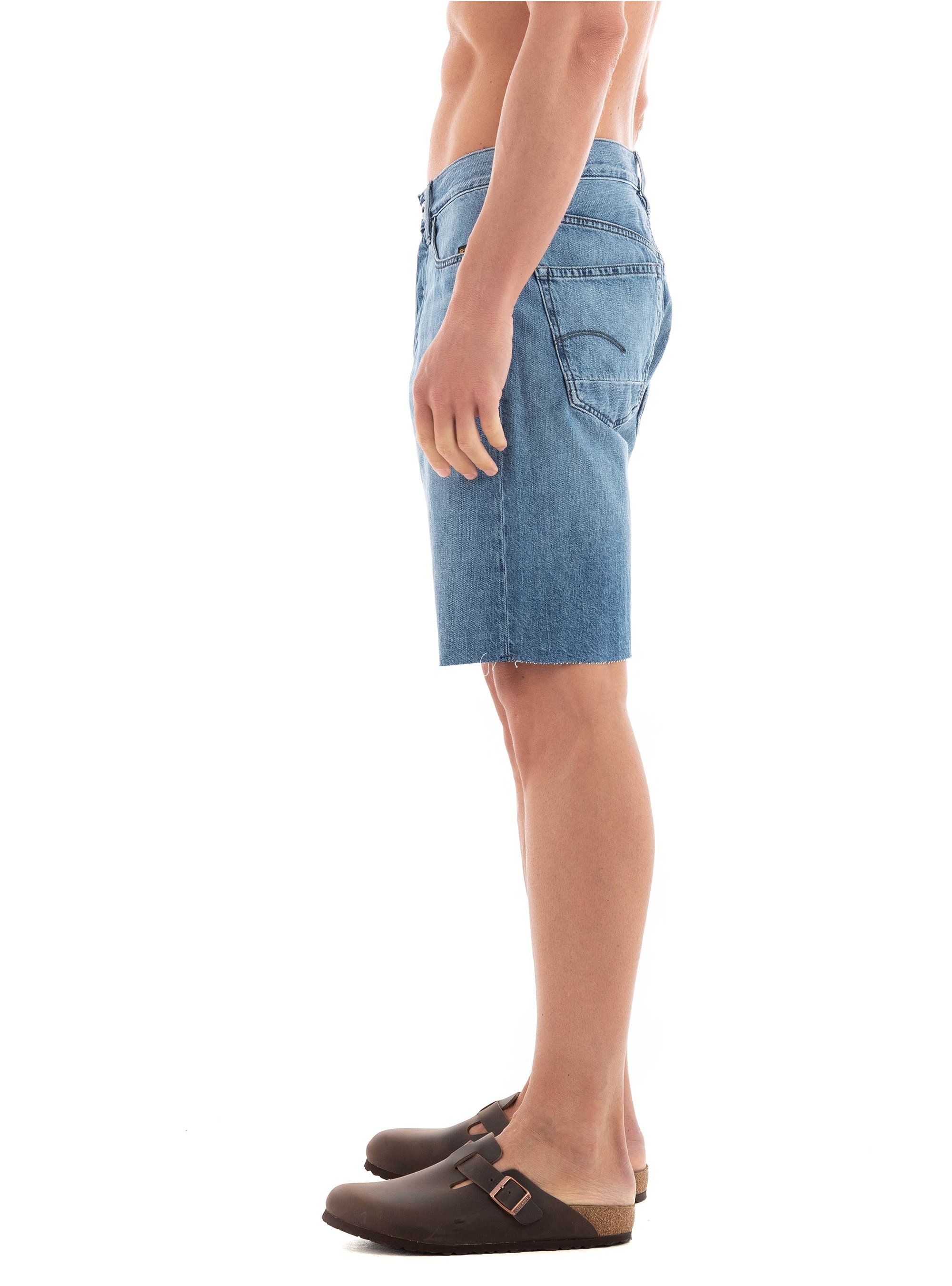 G-Star Dakota Raw Edge Denim Shorts - Medium Aged Denim