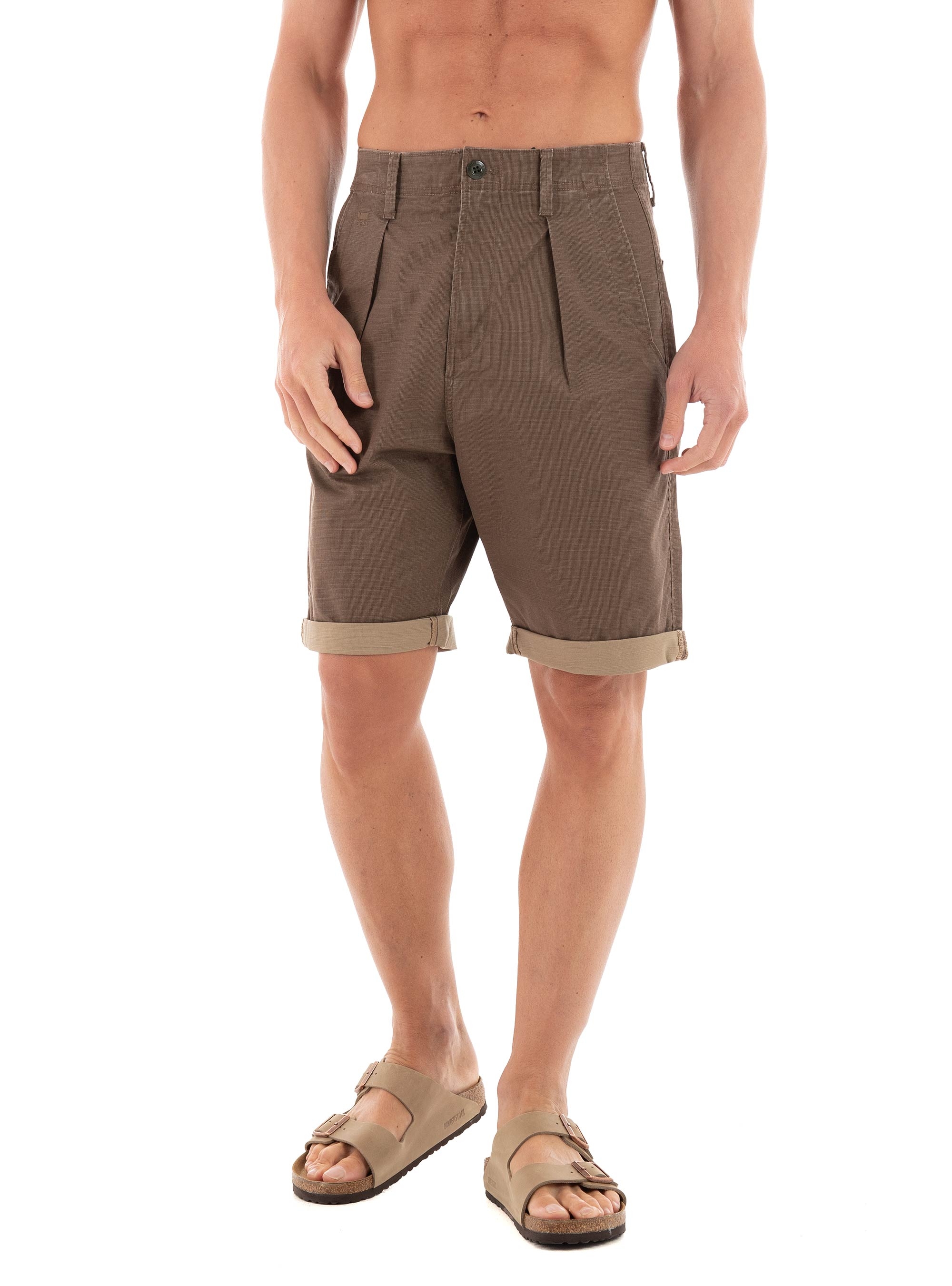G-Star Pleated Chino Shorts - Light Brown